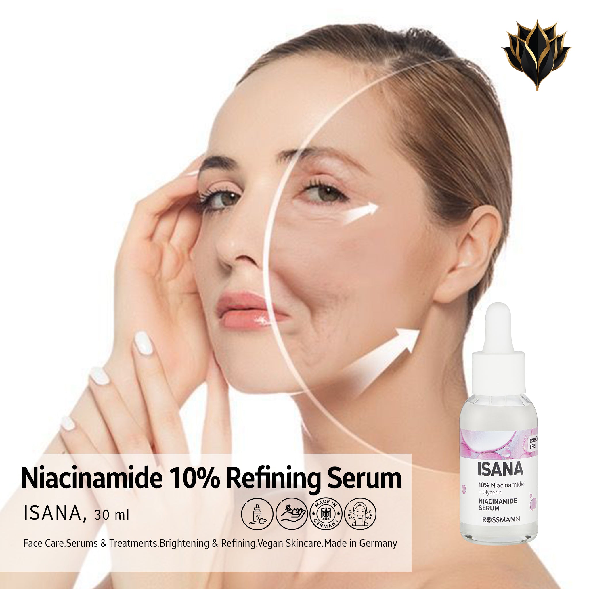 Niacinamide 10% Refining Serum – ISANA, 30 ml – LuxBeautyPlus