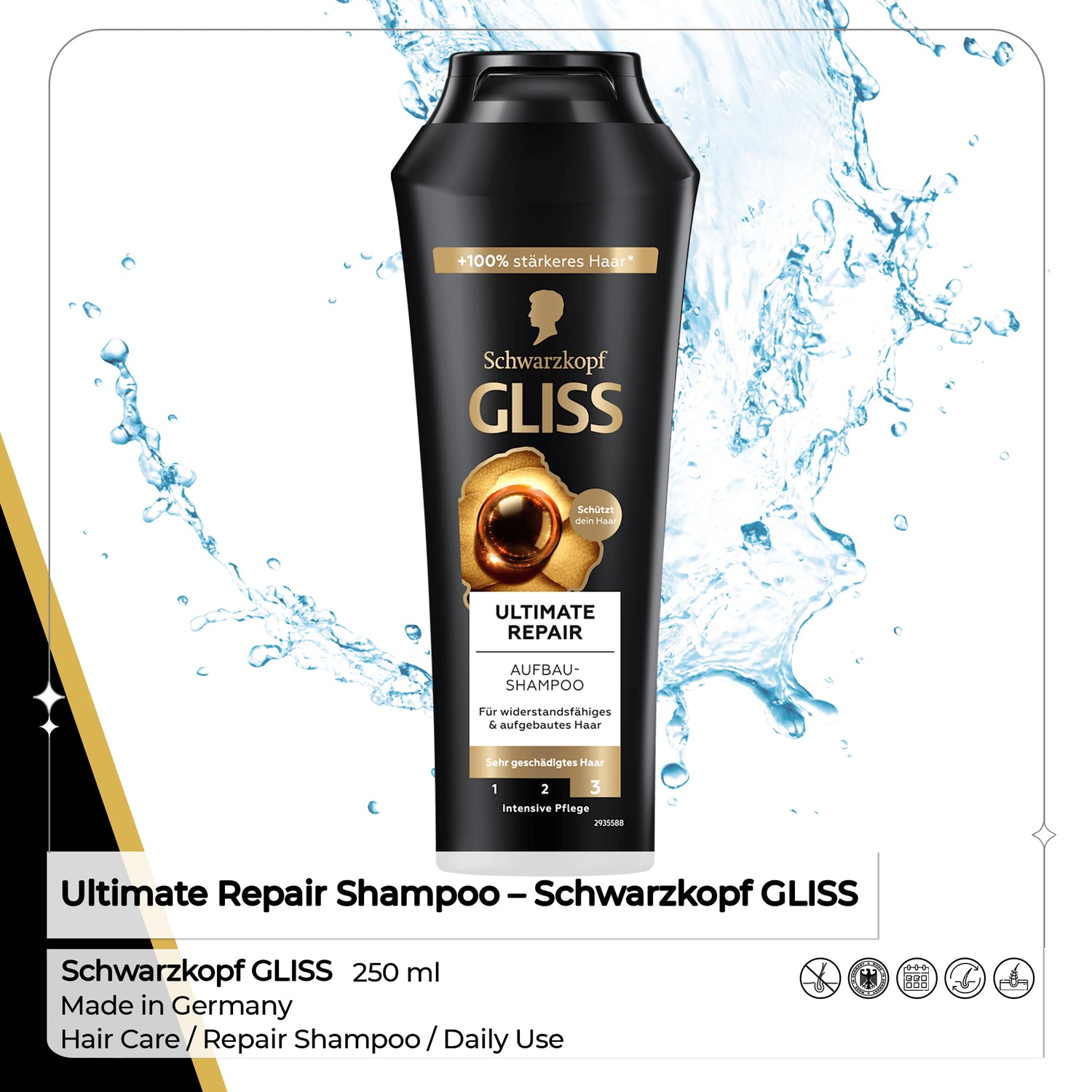 Ultimate Repair Shampoo – Schwarzkopf GLISS, 250 ml