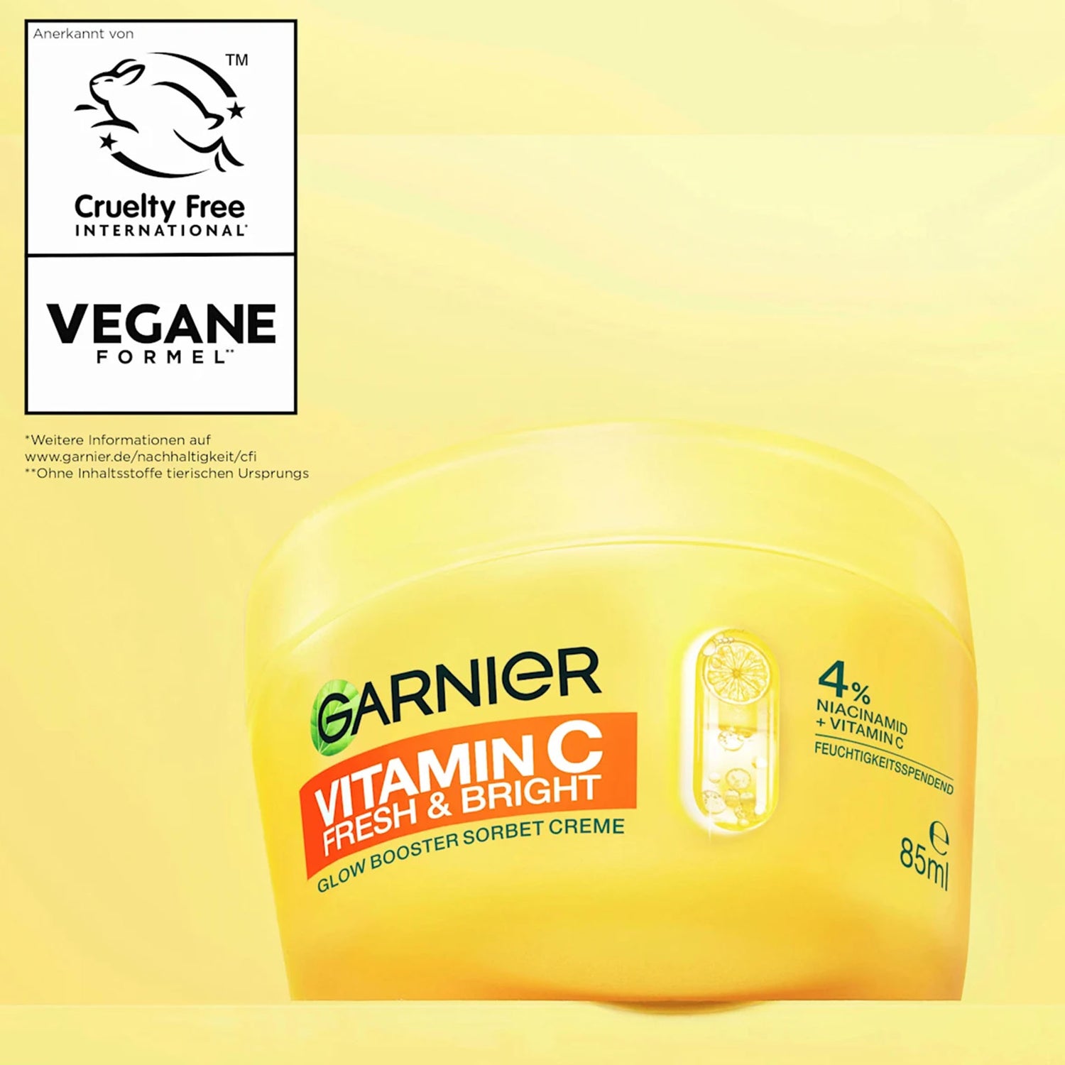 Vitamin C Glow Booster Sorbet Cream Garnier– Brightening & Hydration – 85 ml