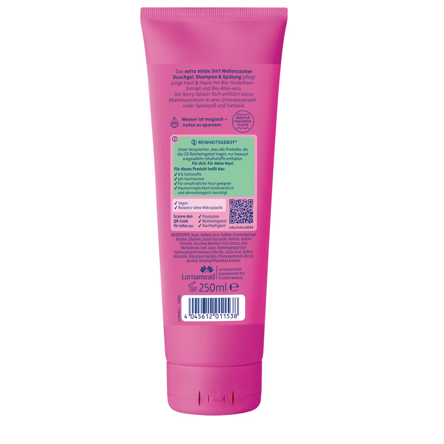CD Kids 3in1 Shower Gel, Shampoo & Conditioner – Berry Splash – 250 ml (Pack of 3)