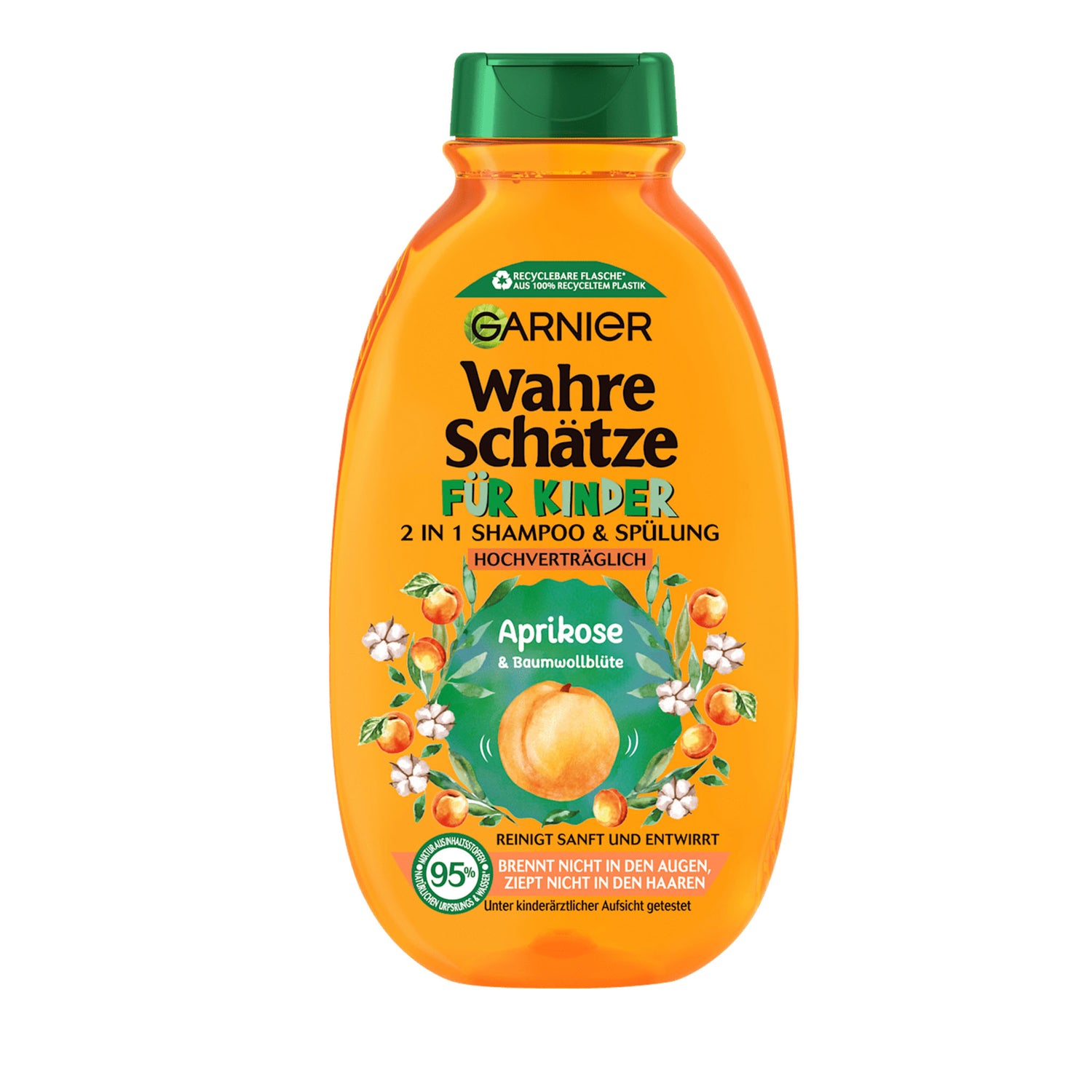 Garnier Wahre Schätze Kids 2in1 Shampoo & Conditioner – Apricot & Cotton Flower – 300 ml (Pack of 4)