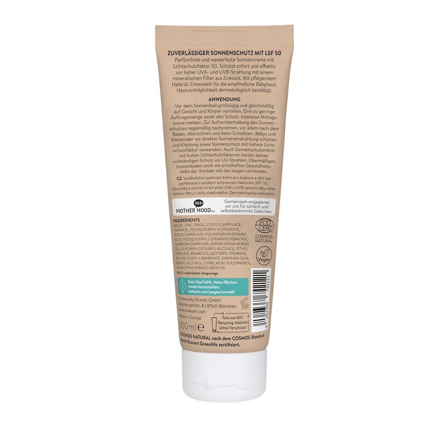 Mabyen Baby & Kids Mineral Sunscreen SPF 50 – Sensitive Skin Protection – 100 ml