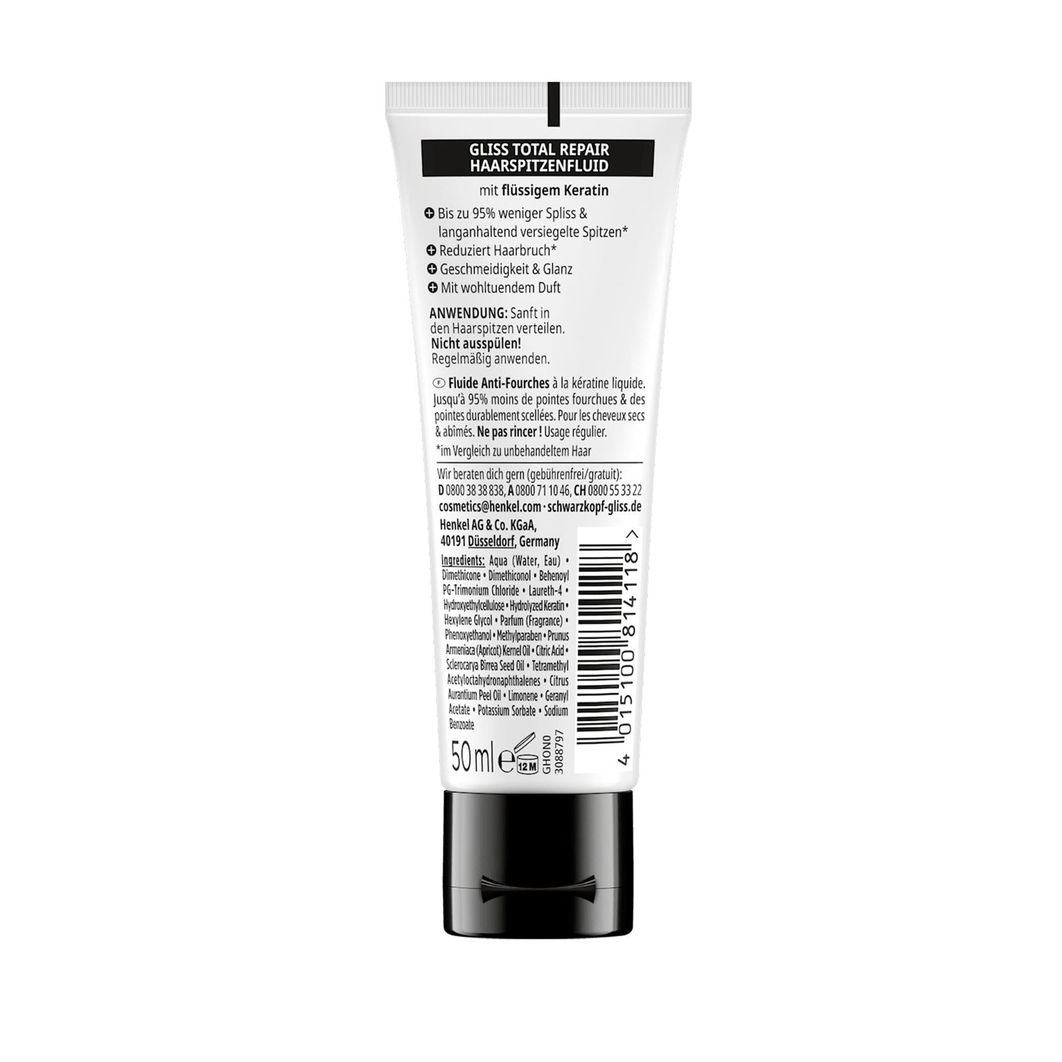 Schwarzkopf GLISS Total Repair Hair Tip Fluid – Split End Care – 50 ml (Pack of 3)