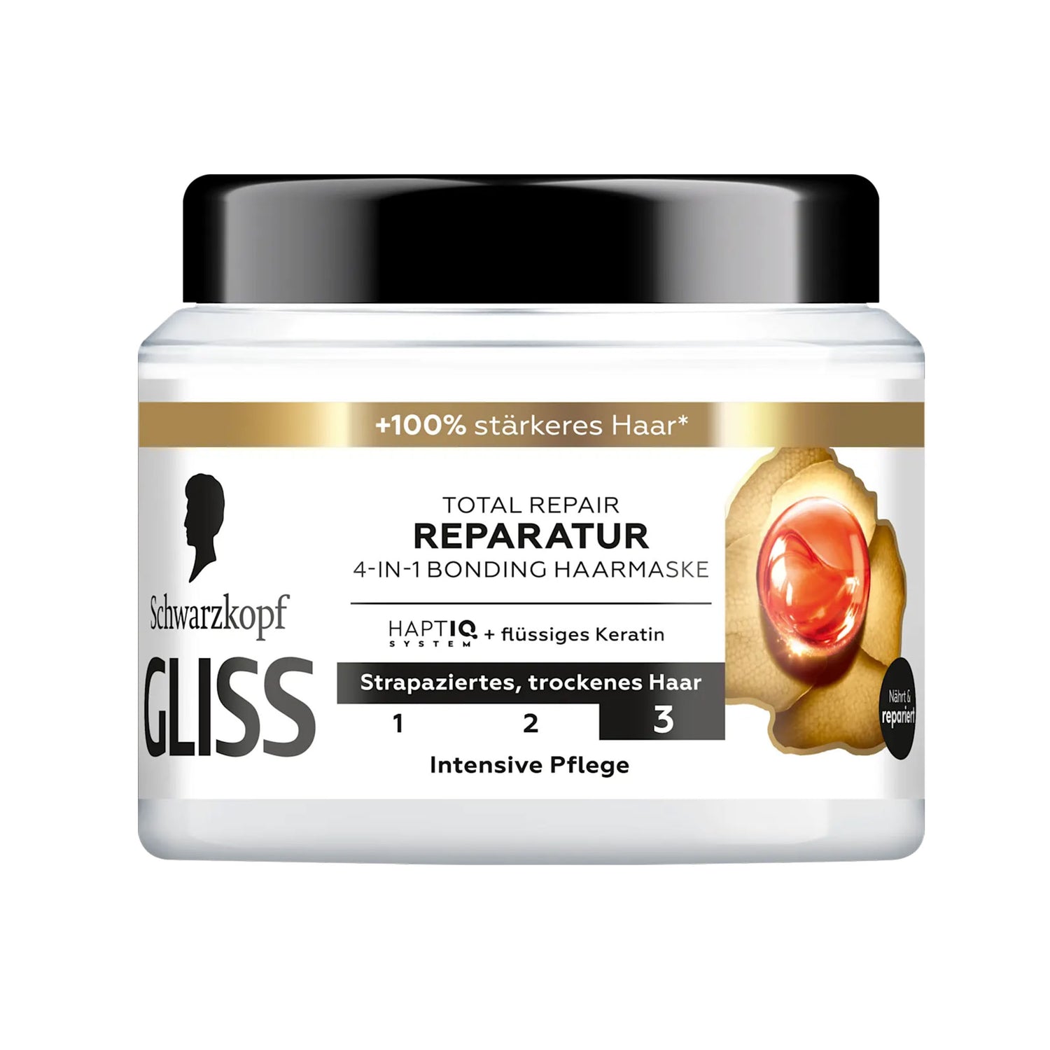 Schwarzkopf GLISS 4in1 Total Repair Hair Mask – Keratin Hair Care – 400 ml