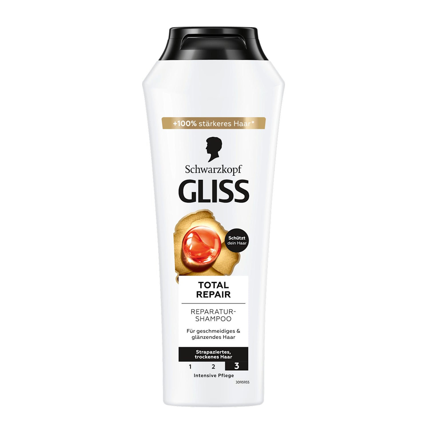 Schwarzkopf GLISS Total Repair Shampoo – Repair & Shine Care – 250 ml (Pack of 3)
