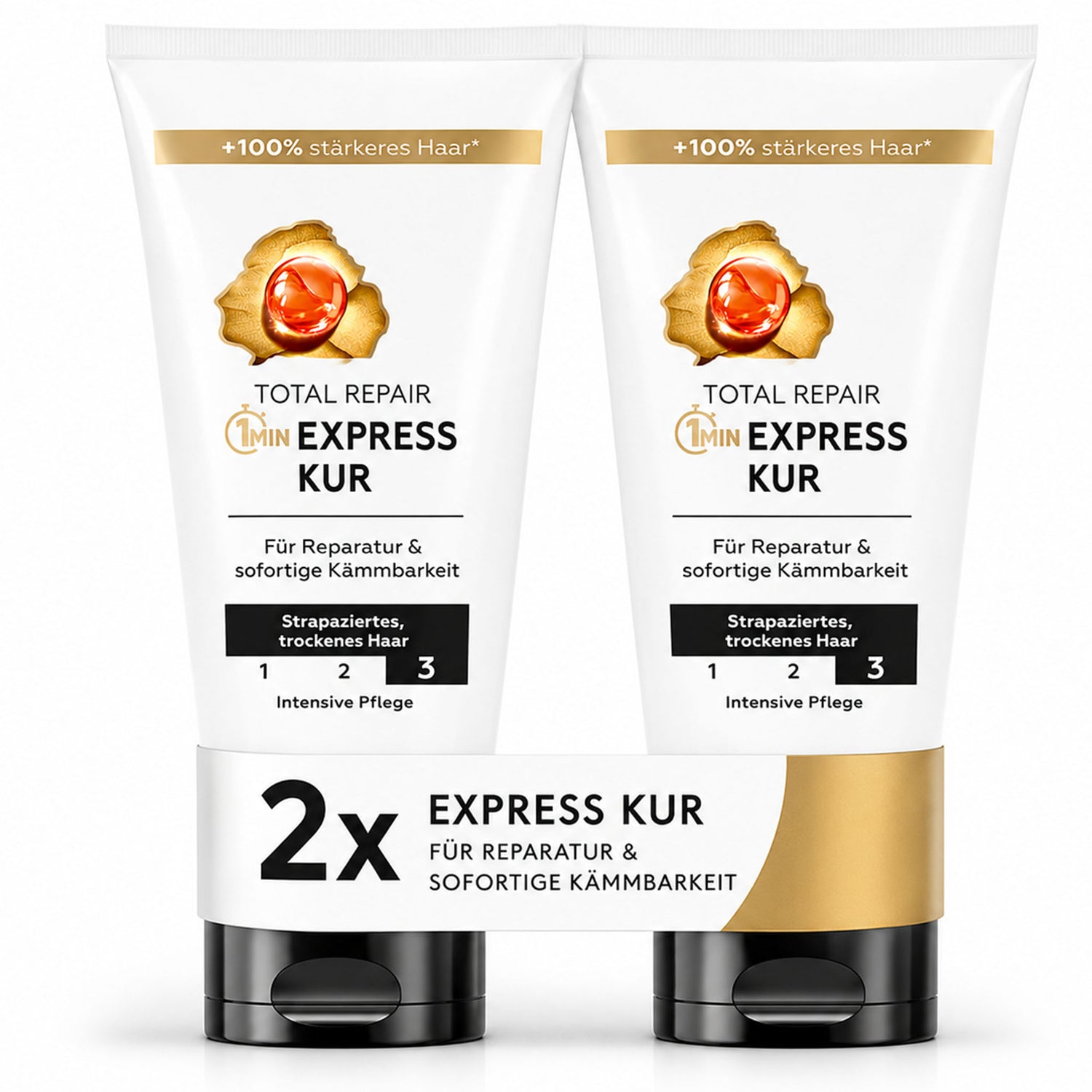 Schwarzkopf GLISS Total Repair 1 Min Express Hair Mask – Keratin Hair Care – 200 ml (Pack of 2)