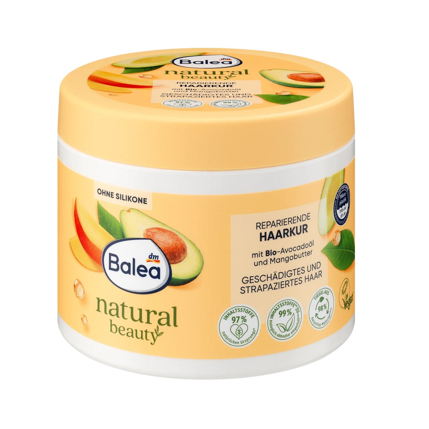 Balea Natural Beauty Repair Hair Mask – Avocado & Mango Care – 300 ml
