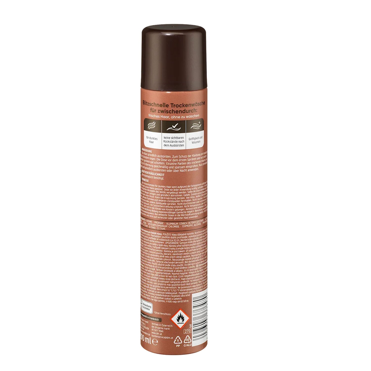 Balea Dry Shampoo for Brown Hair – Instant Freshness & Volume – 200 ml