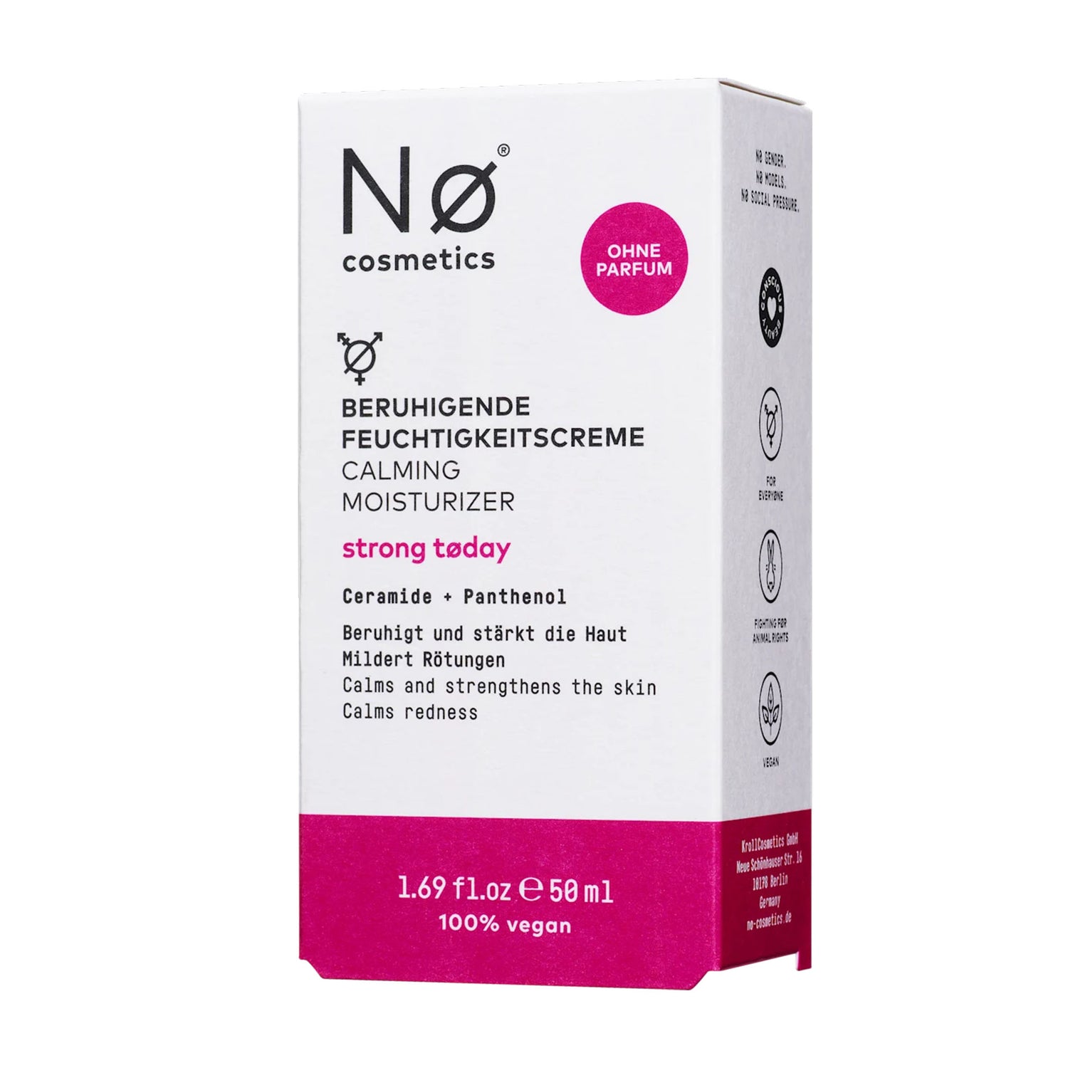 NØ Cosmetics Strong Today Soothing Moisturizing Cream – Sensitive Skin Barrier Care – 50 ml