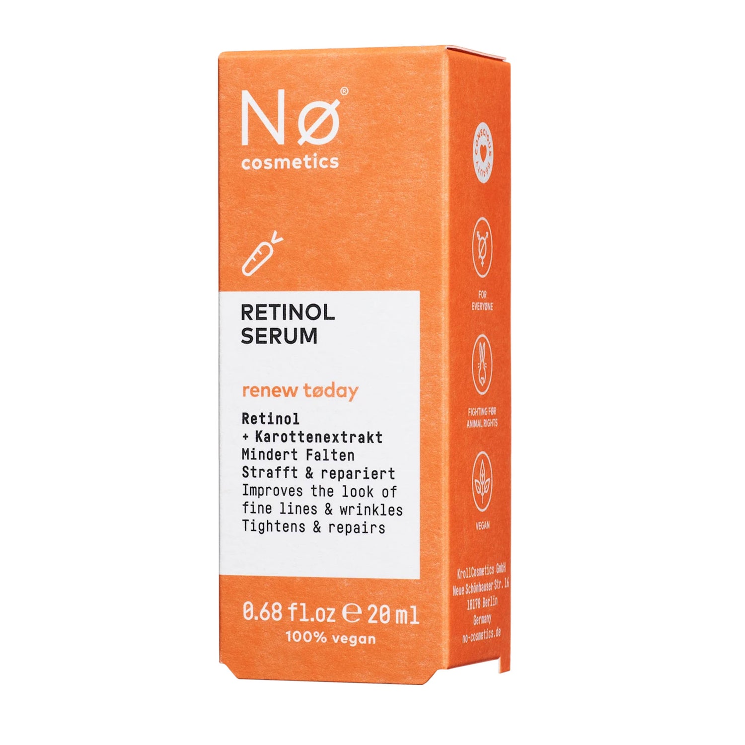 NØ Cosmetics Renew Today Retinol Serum – Radiance & Smooth Skin Care – 20 ml