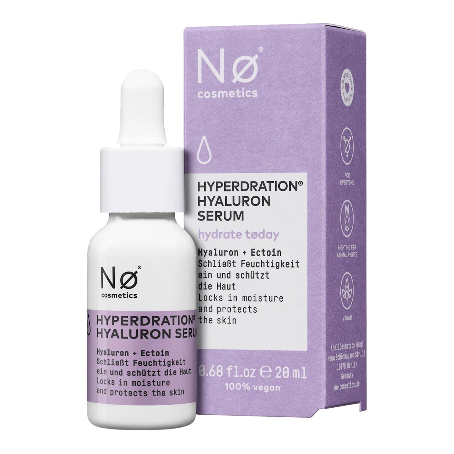 NØ Cosmetics Hydrate Today Hyperdration Hyaluronic Serum – Intensive Moisture Care – 20 ml