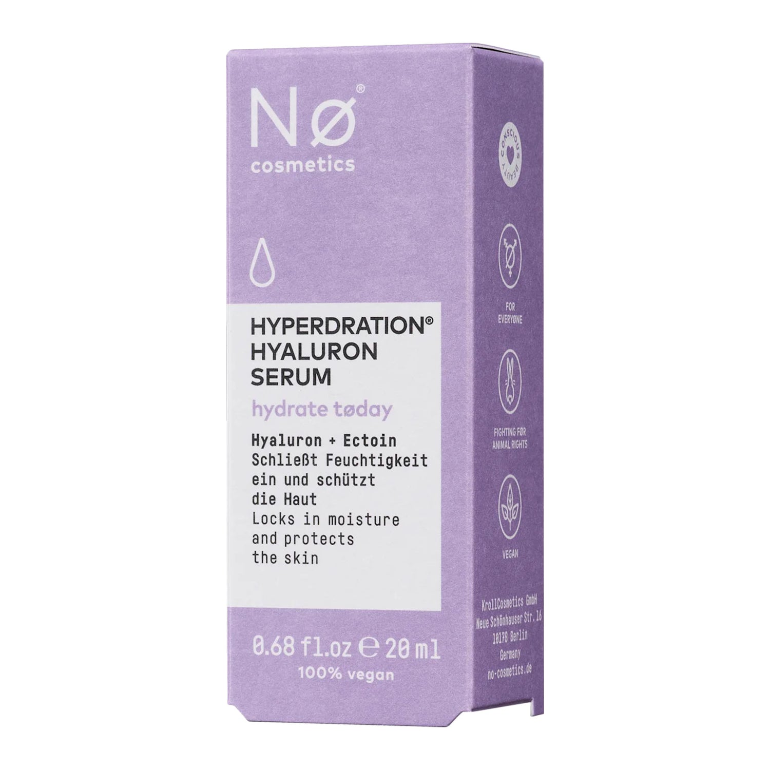 NØ Cosmetics Hydrate Today Hyperdration Hyaluronic Serum – Intensive Moisture Care – 20 ml