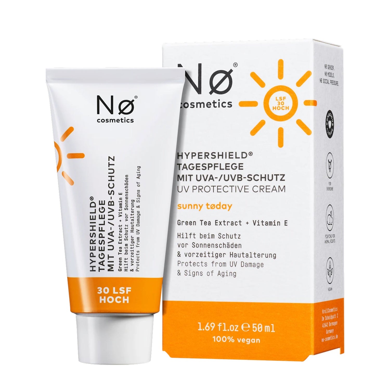NØ Cosmetics Sunny Today HyperShield Face Cream SPF 30 – Daily UV Protection & Hydration – 50 ml