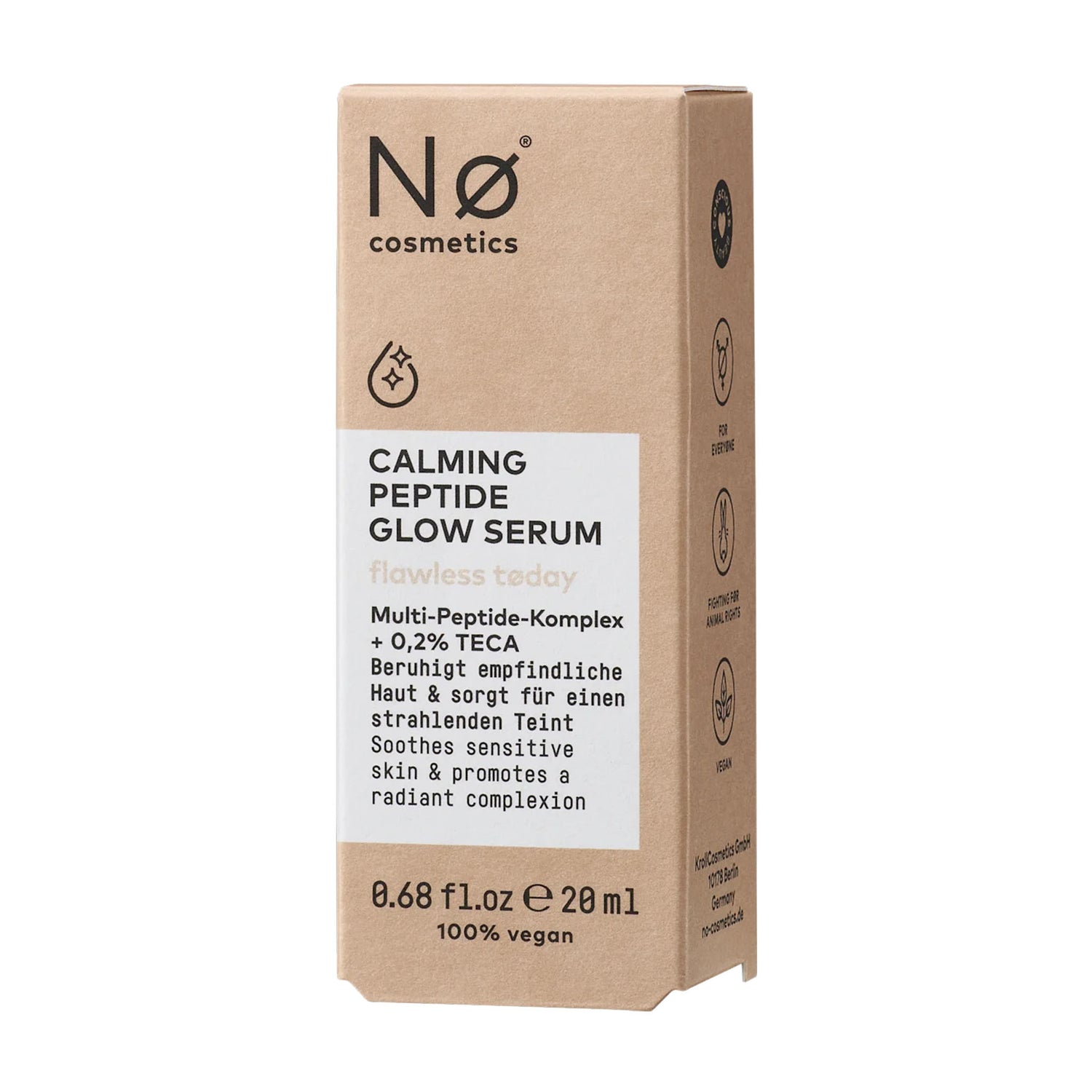 NØ Cosmetics Flawless Today Calming Peptide Glow Serum – Radiant Skin Care – 20 ml