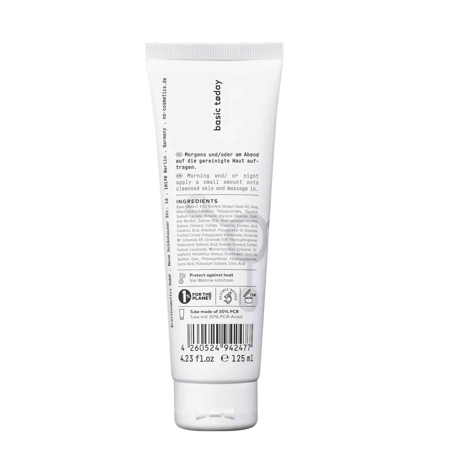NØ Cosmetics Base Hydration Cream – Daily Moisture & Barrier Care – 125 ml