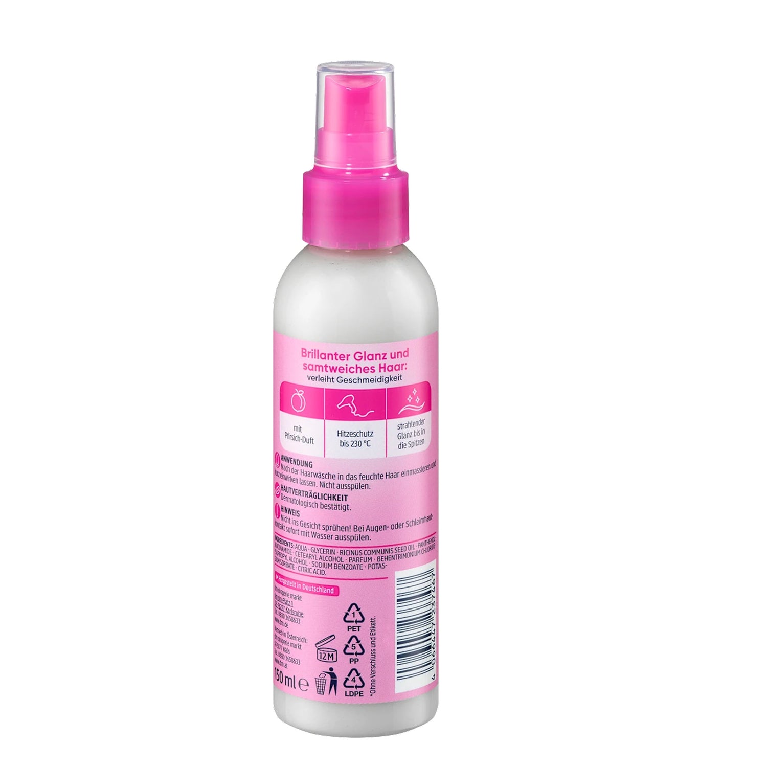 Balea Silk Shine Hair Spray Treatment – Shine & Heat Protection – 150 ml