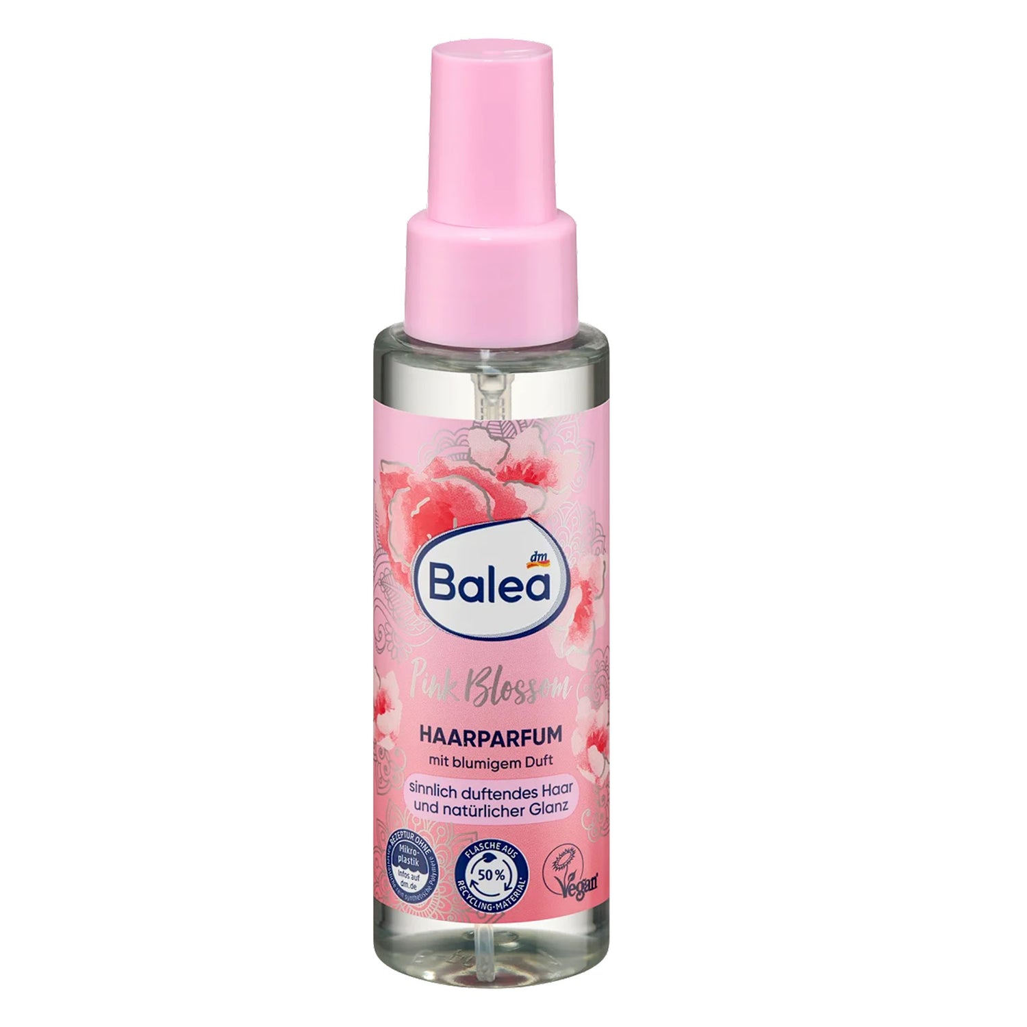 Balea Pink Blossom Hair Perfume – Floral Hair Fragrance & Shine – 100 ml