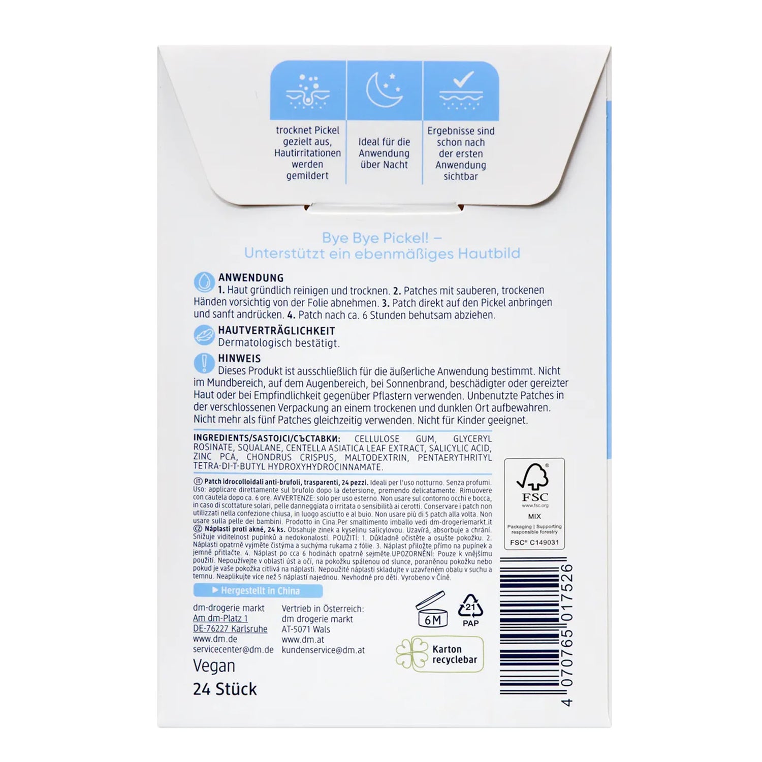 Balea Hydrocolloid Anti-Pimple Patches – Spot Care – 24 Patches
