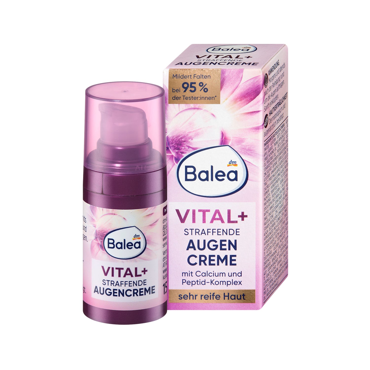 Balea Vital+ Firming Eye Cream – Peptide Complex & Amaranth Oil – 15 ml