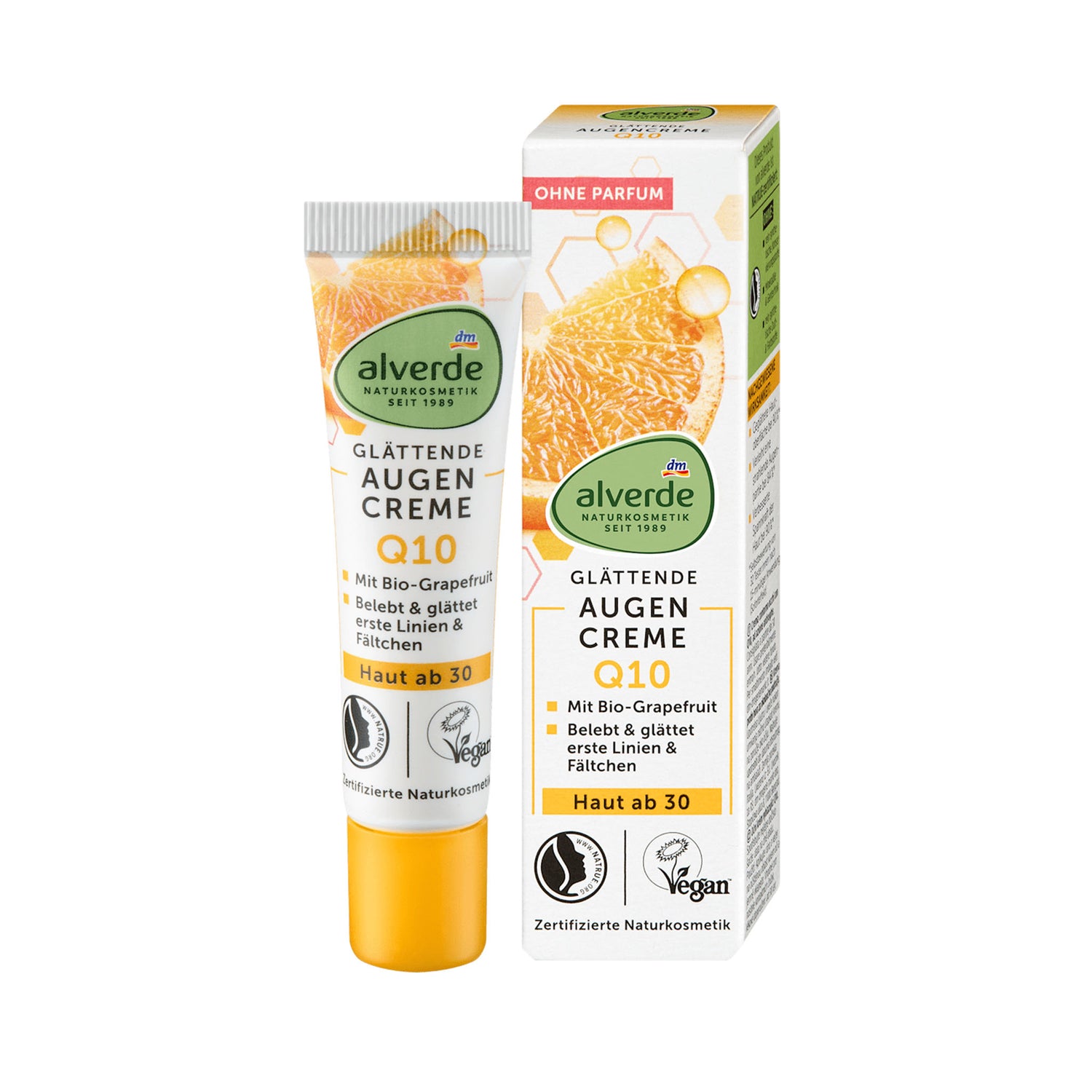 alverde NATURKOSMETIK Q10 Smoothing Eye Cream – Vegan Fragrance-Free Natural Eye Care – 15 ml