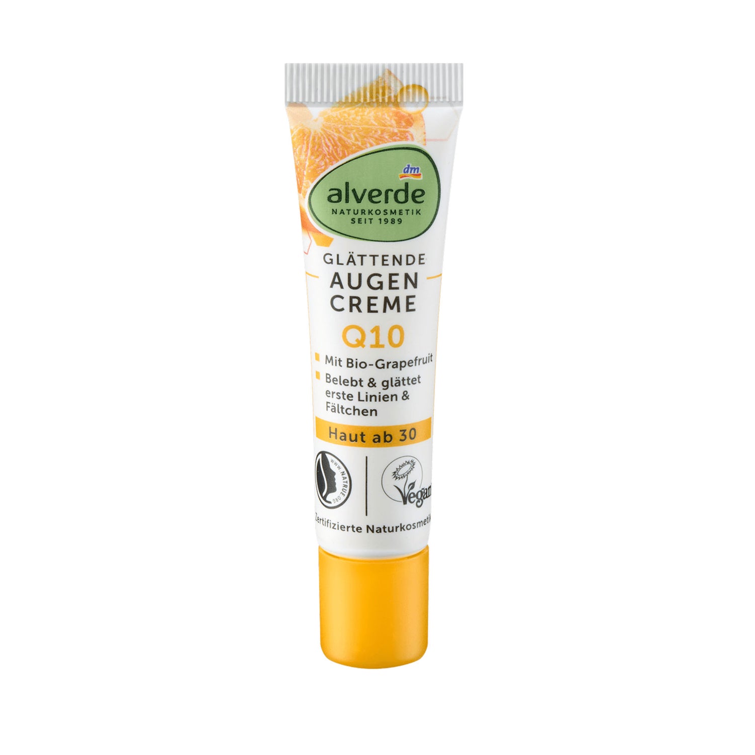 alverde NATURKOSMETIK Q10 Smoothing Eye Cream – Vegan Fragrance-Free Natural Eye Care – 15 ml