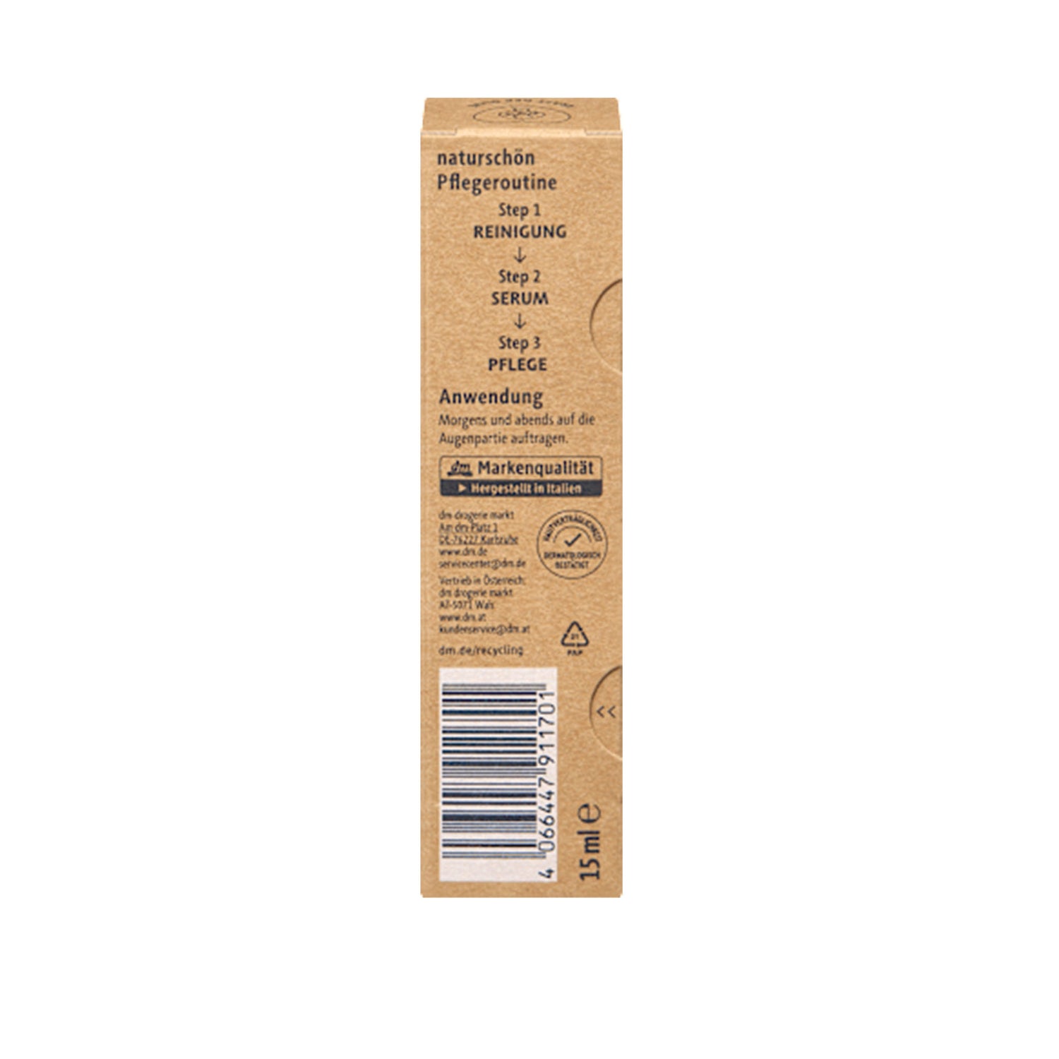 alverde Naturschön Moisturizing Eye Cream – Organic Olive Extract & Horse Chestnut – 15 ml