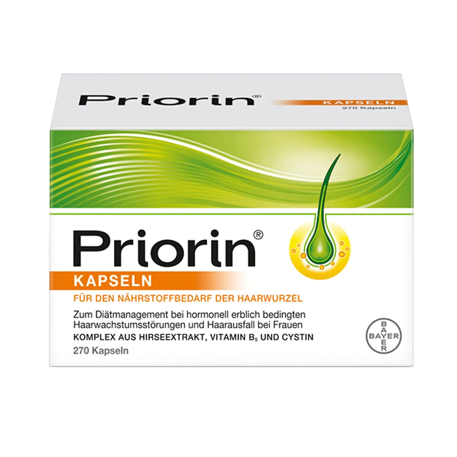 Priorin Hair Root Nutrient Capsules – Millet Extract, Vitamin B5 & L-Cystine – 270 Capsules