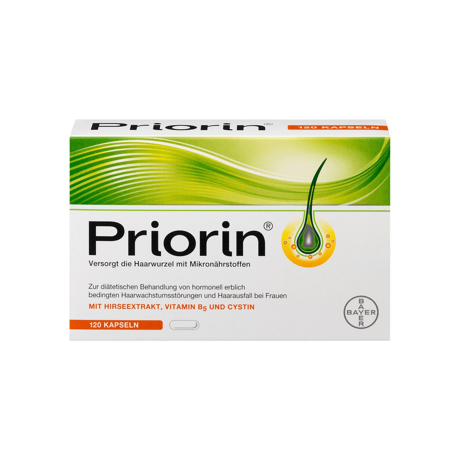 Priorin Hair Root Nutrient Capsules – Millet Extract, Vitamin B5 & L-Cystine – 120 Capsules