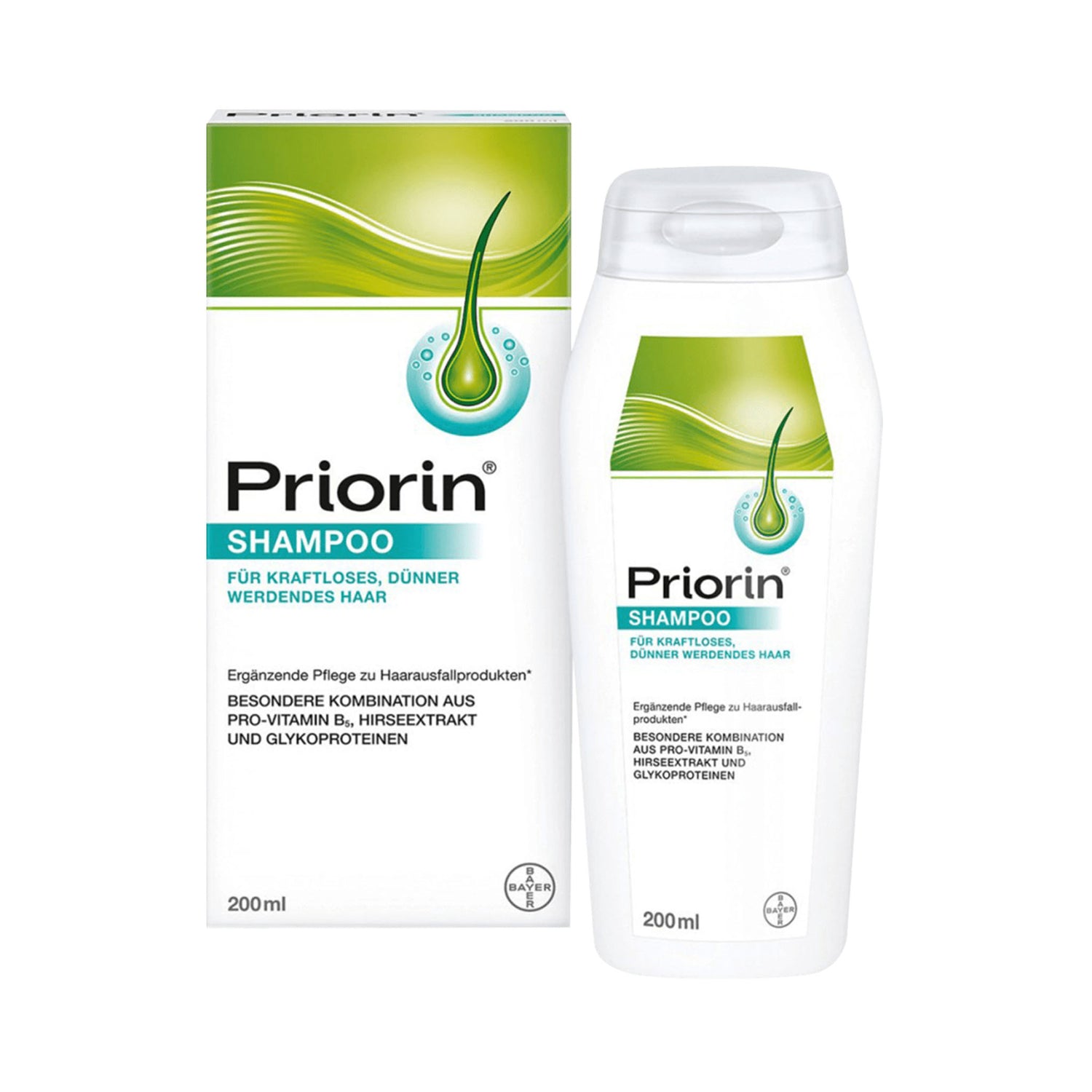 Priorin Moisturizing Shampoo with Millet Extract, Glycoproteins & Pro-Vitamin B5 – 200 ml