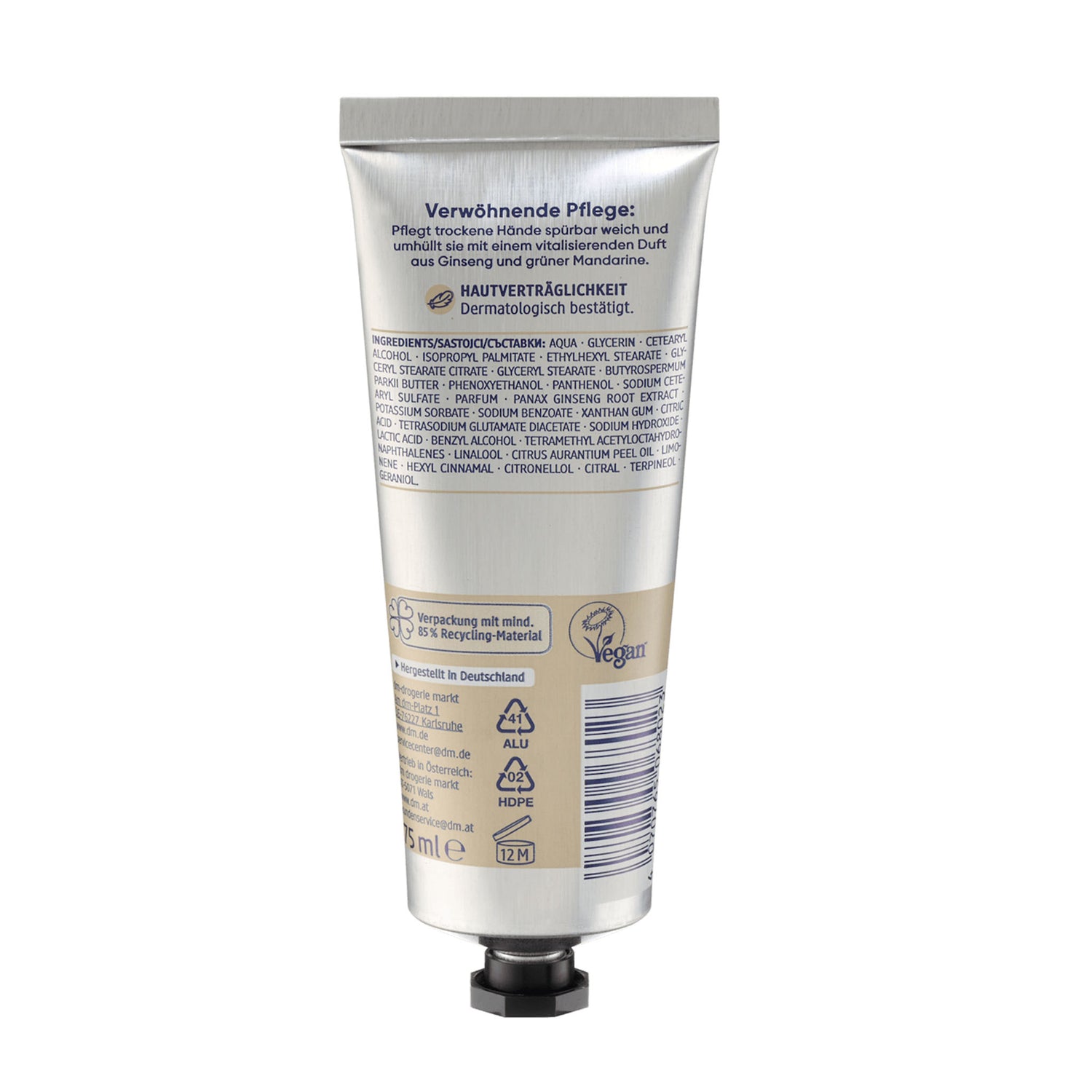 Balea Ginseng & Green Mandarin Hand Cream – 75 ml