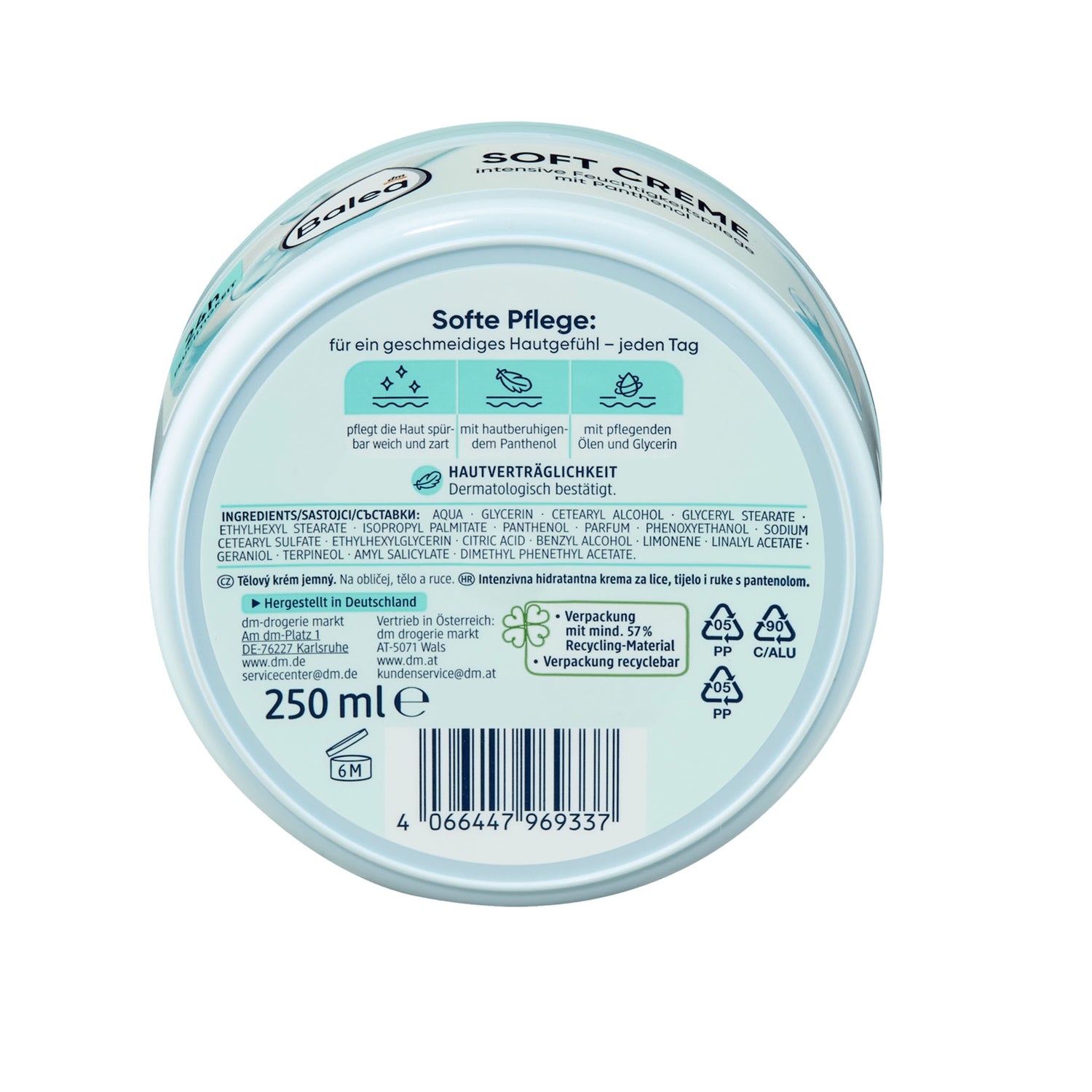 Balea Soft Moisturising Cream for Face, Body & Hands – 250 ml