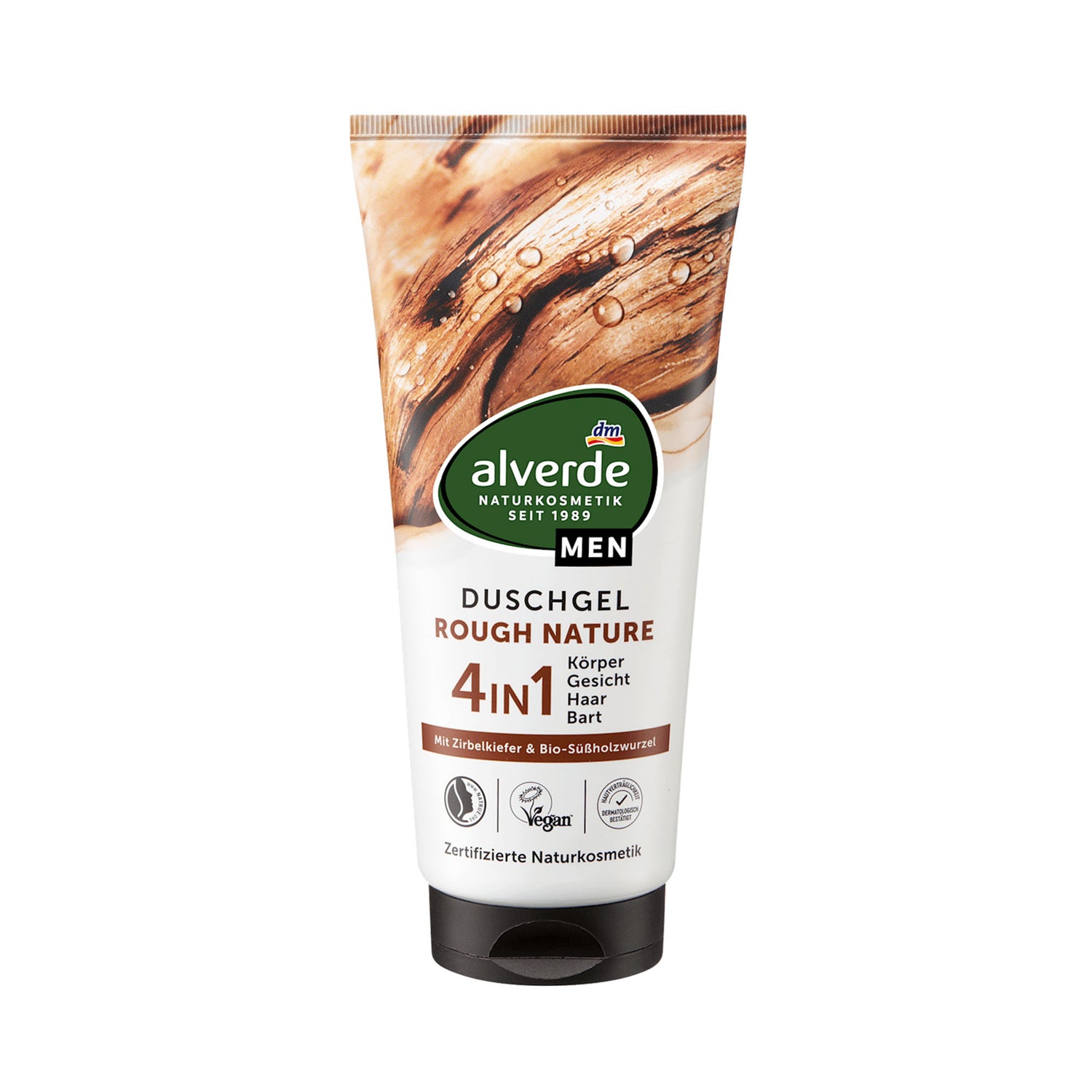 alverde MEN Rough Nature 4-in-1 Face, Body, Hair & Beard Wash 200ml