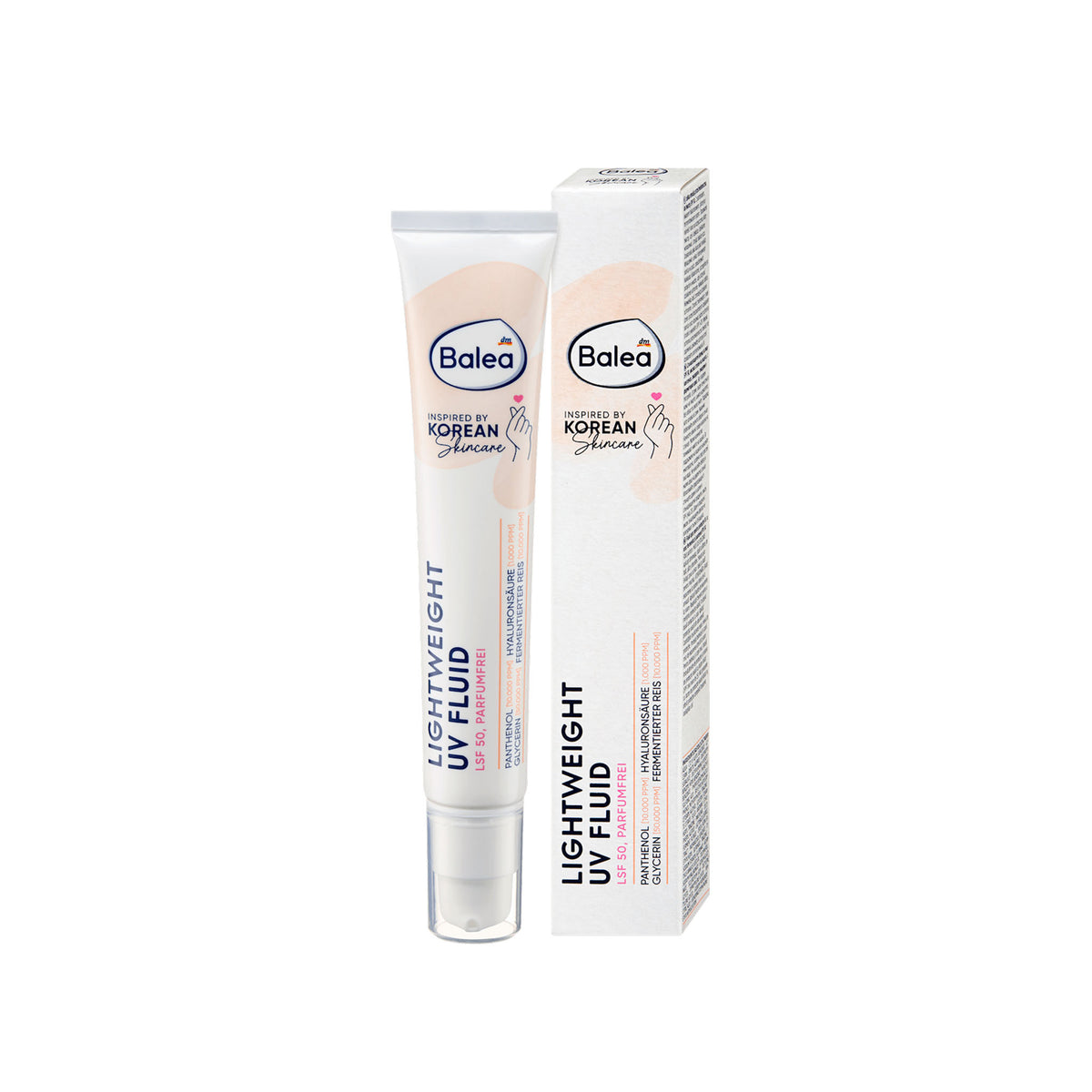 Balea Ultra Lightweight UV Fluid SPF 50 with Hyaluronic Acid & Fermented Rice, 50 ml