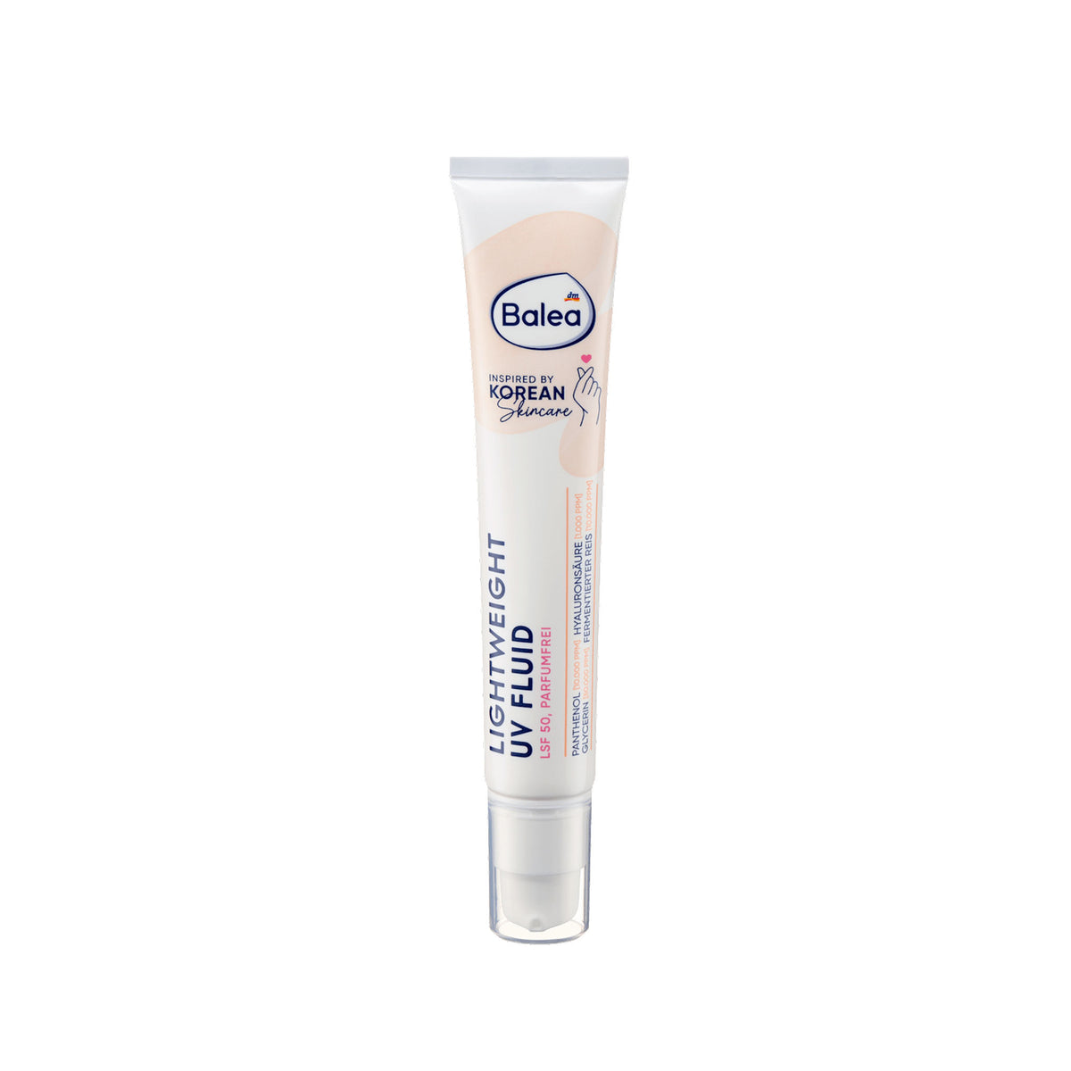 Balea Ultra Lightweight UV Fluid SPF 50 with Hyaluronic Acid & Fermented Rice, 50 ml