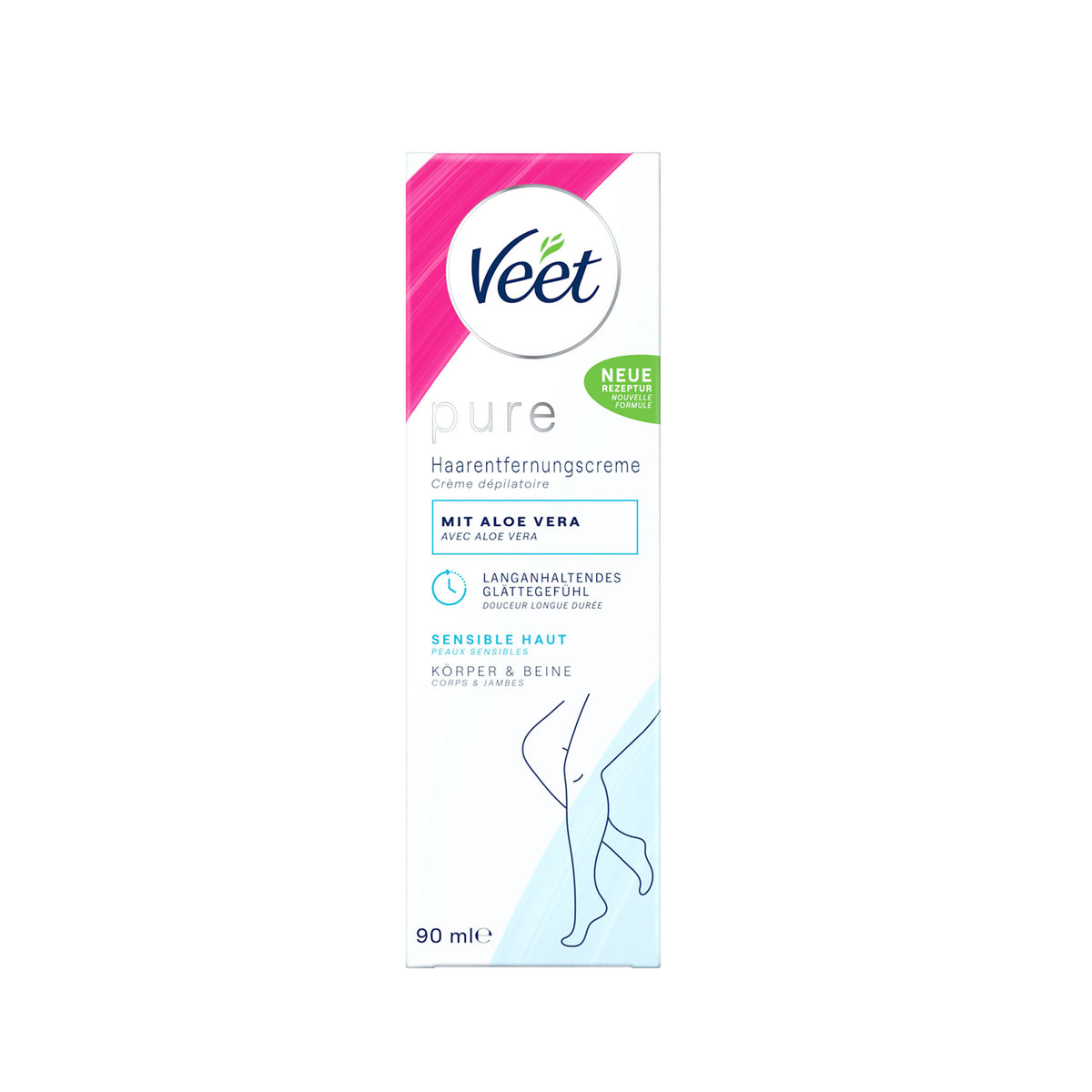 Veet Pure Hair Removal Cream for Body & Legs, Sensitive Skin, 90 ml