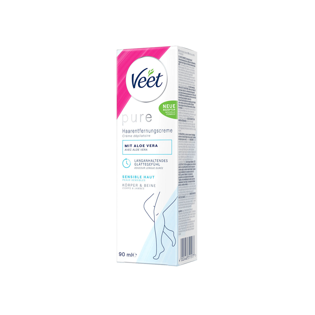 Veet Pure Hair Removal Cream for Body & Legs, Sensitive Skin, 90 ml