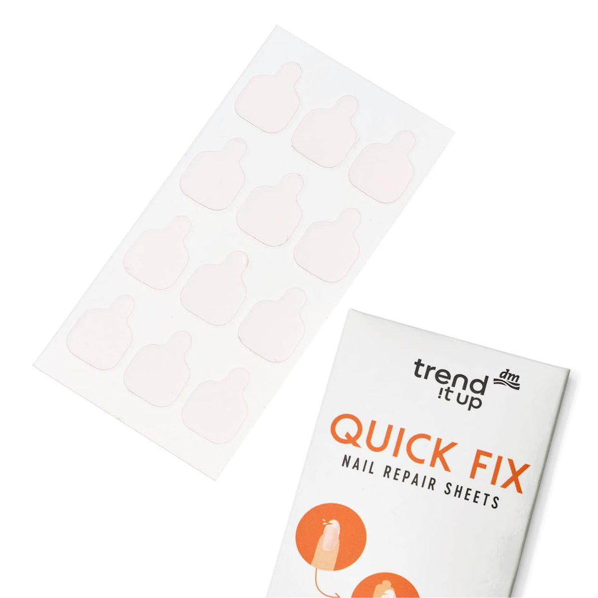 trend !t up Nail Repair Quick Fix Sheets for Cracked Nails, 12 pcs