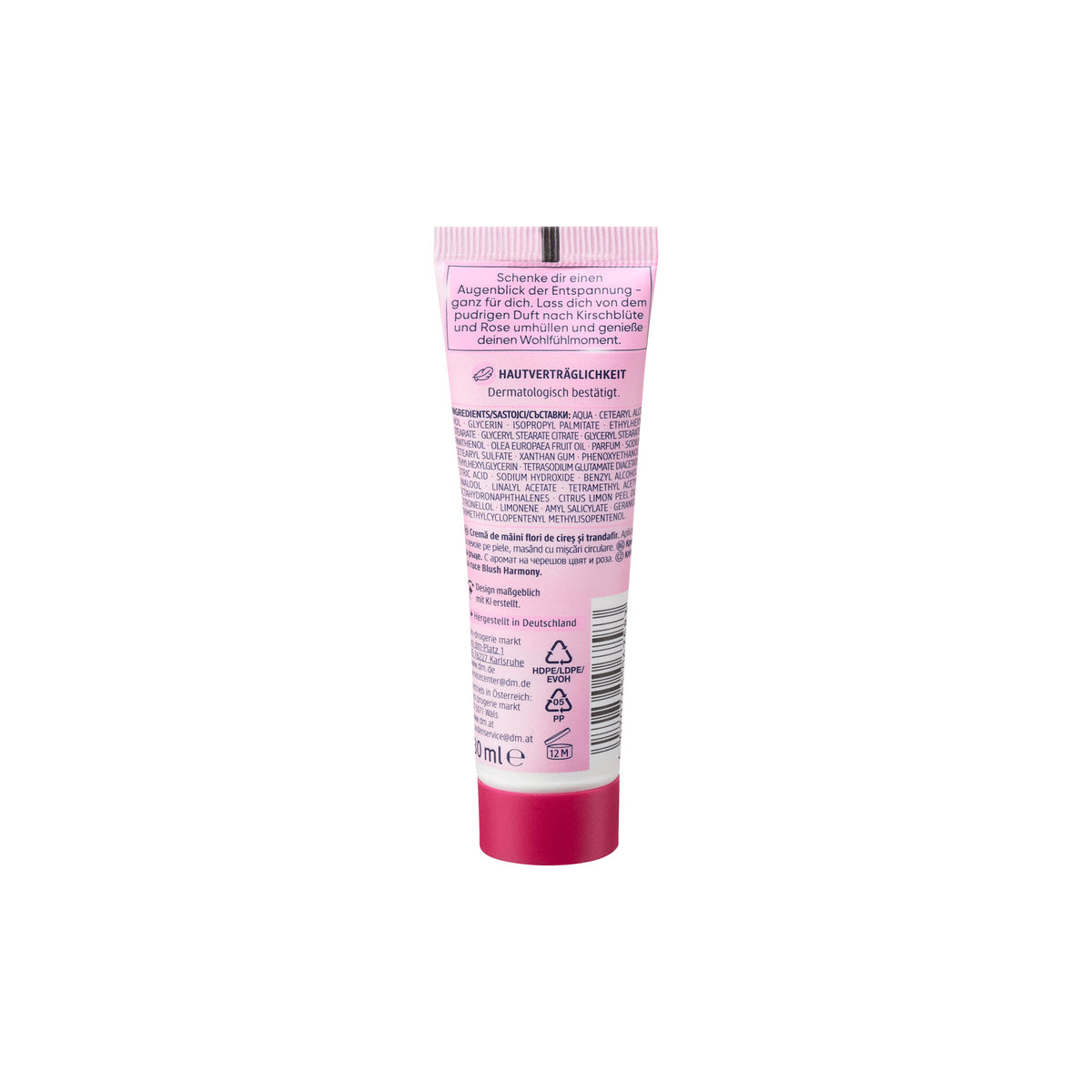 Balea Blush Harmony Hand Cream Travel Size, 30 ml