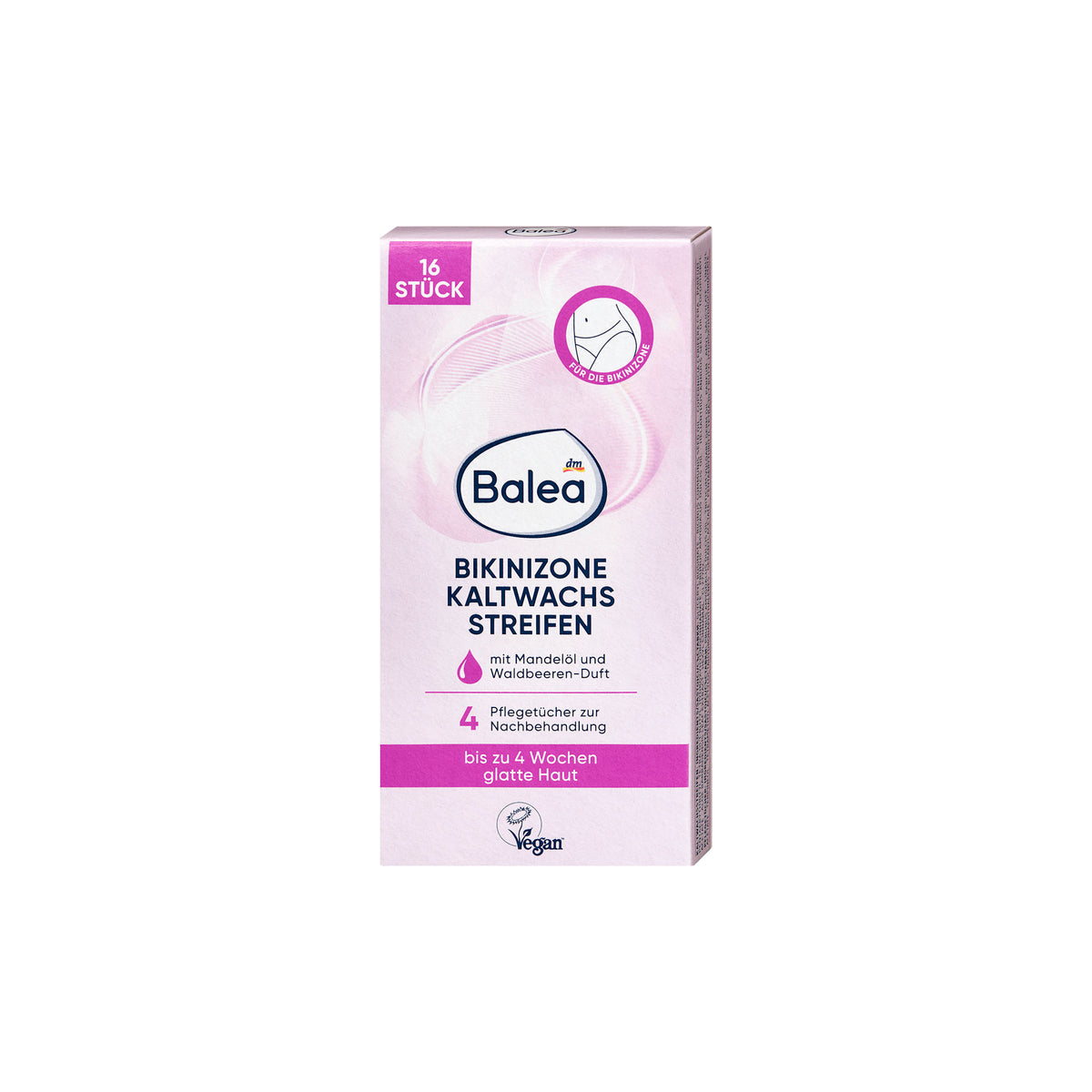 Balea Bikini Cold Wax Strips with Almond Oil, 16 pcs