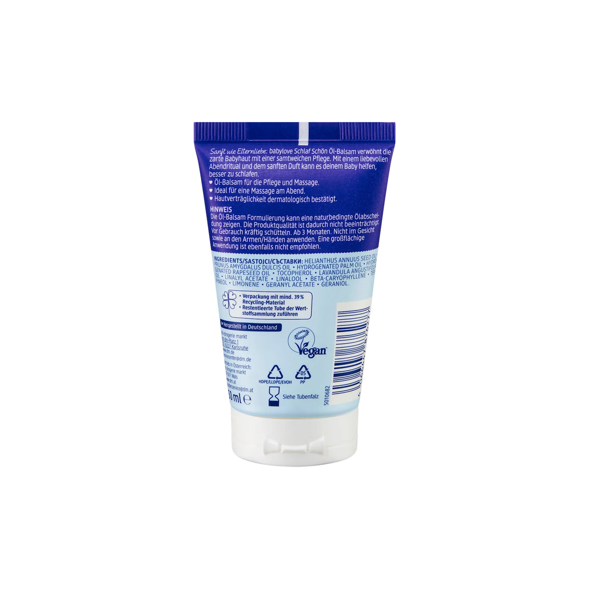 babylove Sleep Well Sensitive Baby Oil Balm with Lavender & Almond Oil, 50 ml