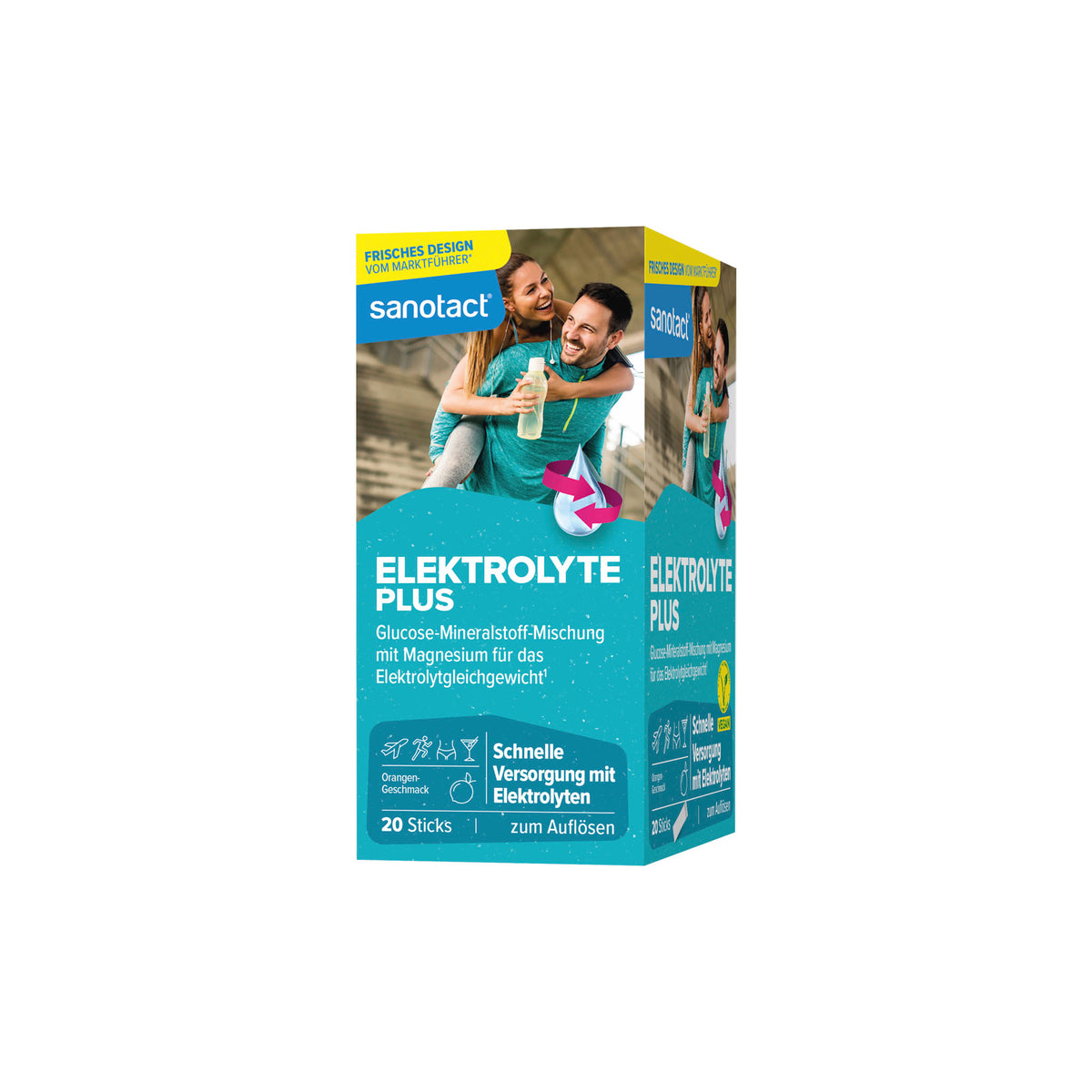 sanotact Electrolyte Plus Orange Sticks with Magnesium, 20 Sticks, 120 g