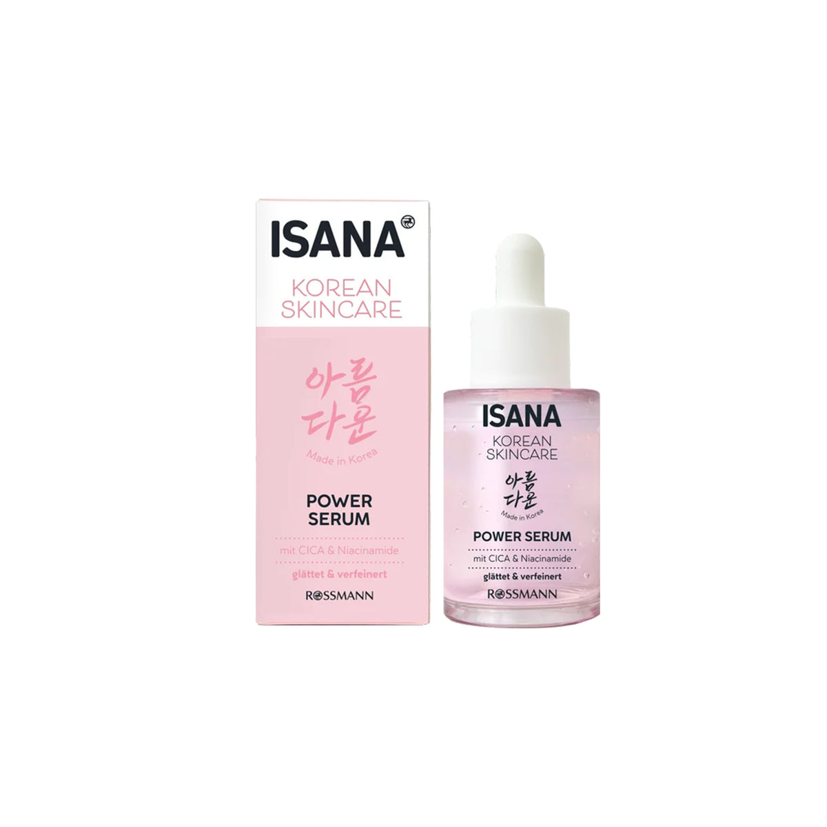 ISANA Korean Skincare Power Serum with 5% Niacinamide & CICA, 30 ml