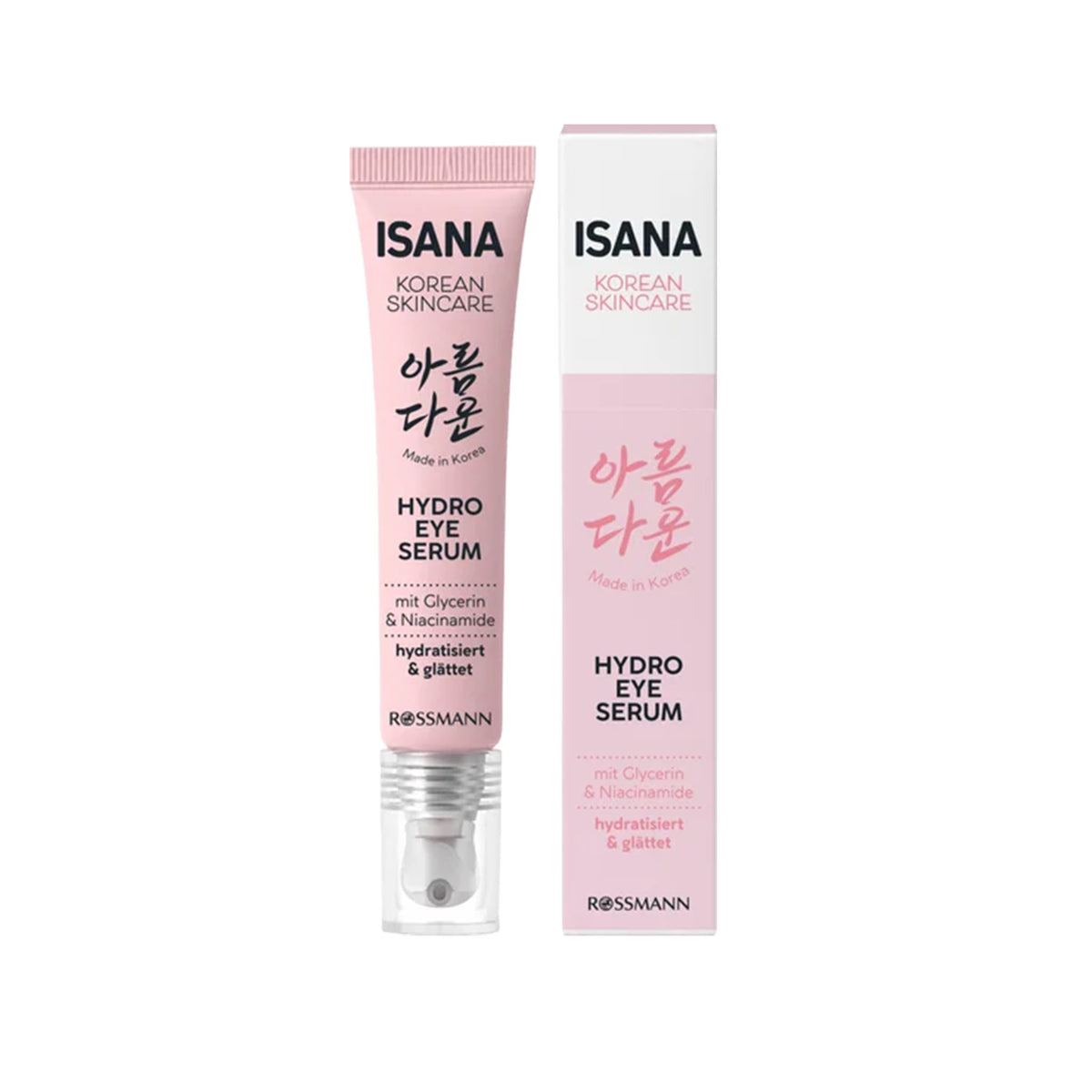 ISANA Korean Skincare Hydro Eye Serum with Niacinamide & Peptides, 15 ml