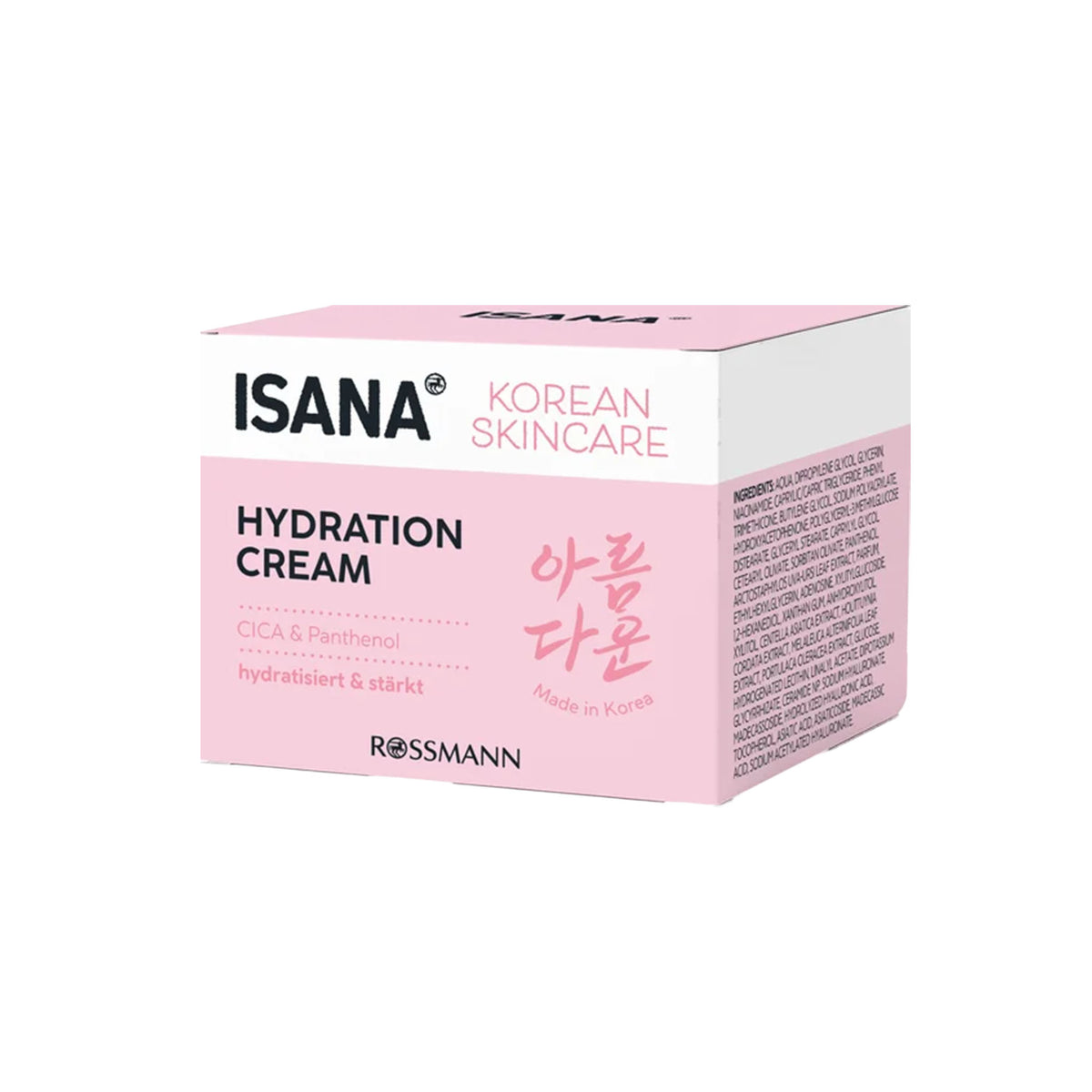 ISANA Korean Skincare Hydration Cream with CICA, Panthenol & Ceramide, 50 ml