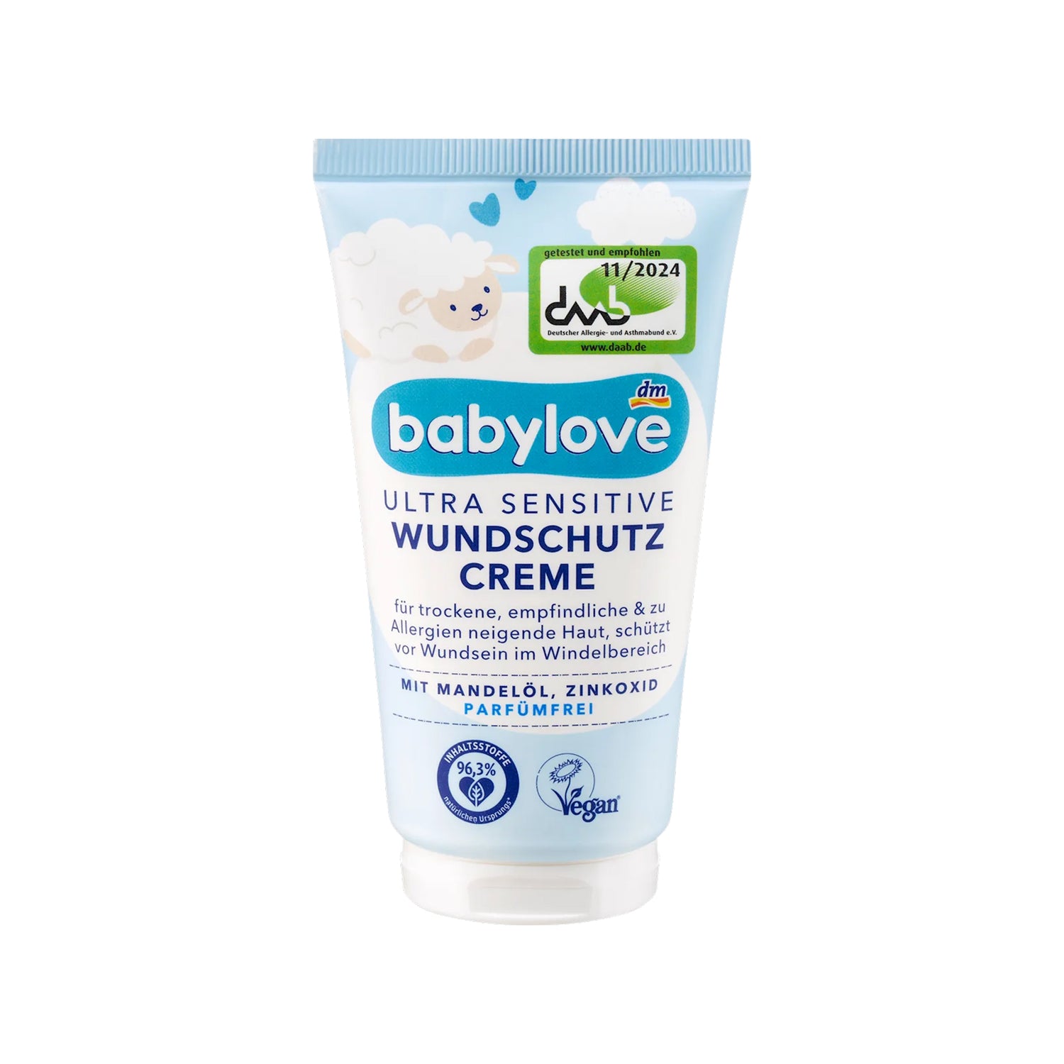 Ultra Sensitive Diaper Rash Cream with Almond Oil & Zinc – babylove, 75 ml
