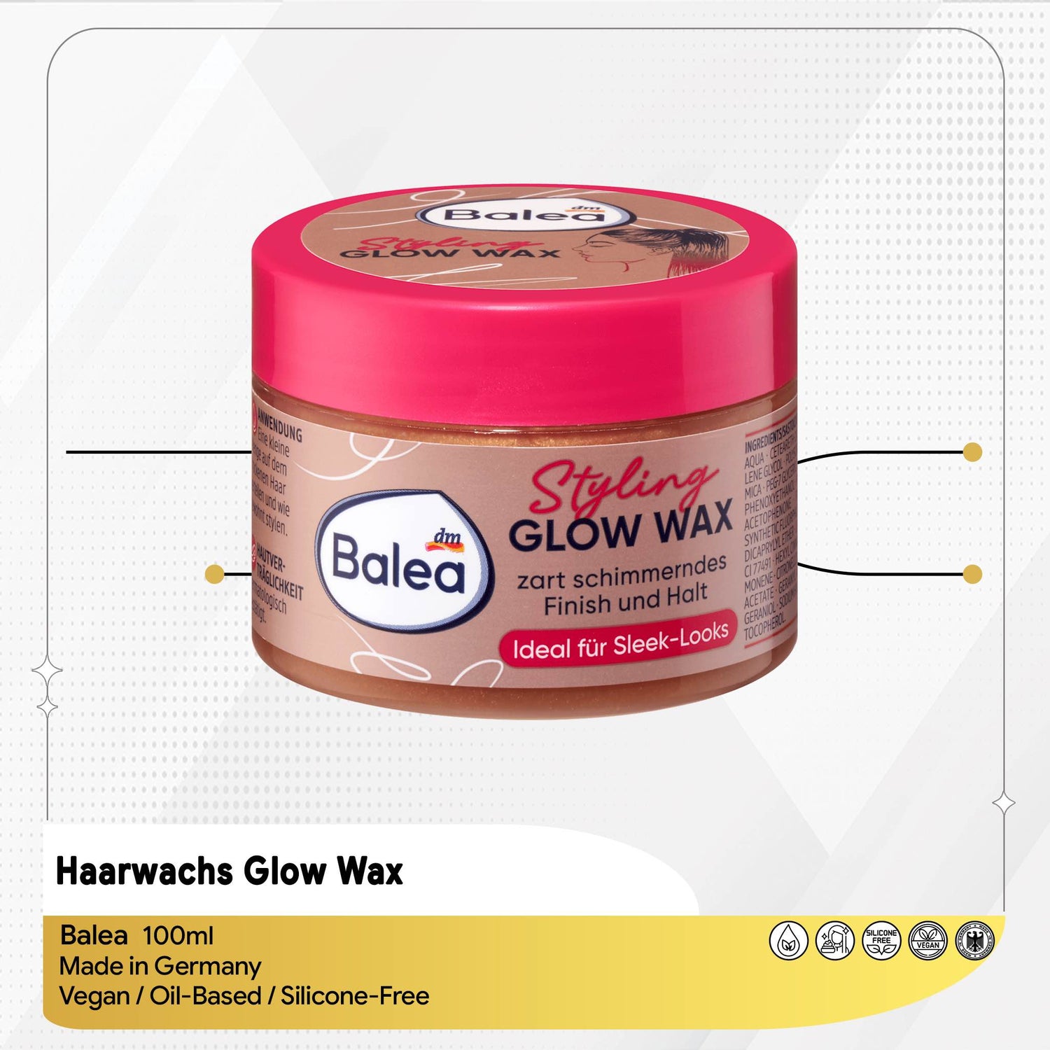 Haarwachs Glow Wax – Balea, 75 ml