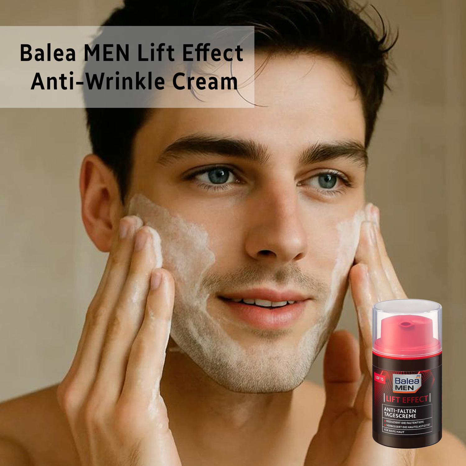 Lift Effect Anti-Wrinkle Day Cream – Balea MEN – With Hyaluronic Acid & SPF 15 (50 ml)