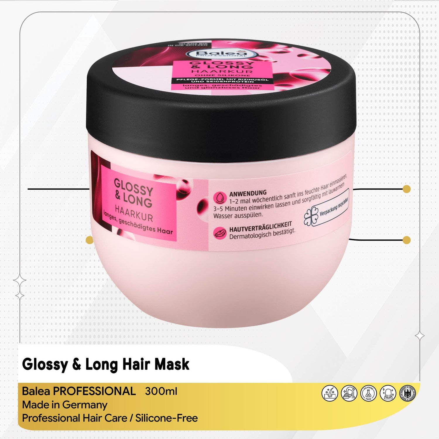 Glossy & Long Hair Mask – Balea PROFESSIONAL, 300 ml