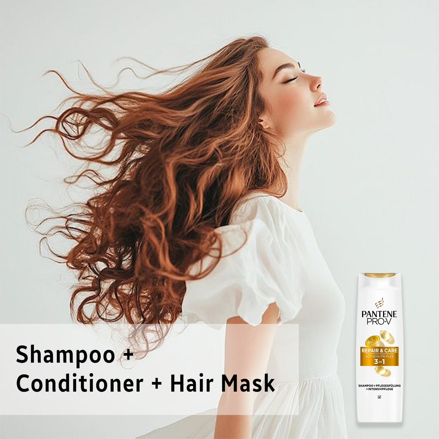 3in1 Repair & Care Shampoo, Conditioner & Hair Mask – Pantene Pro-V – Strengthening & Anti-Split Ends (250 ml)