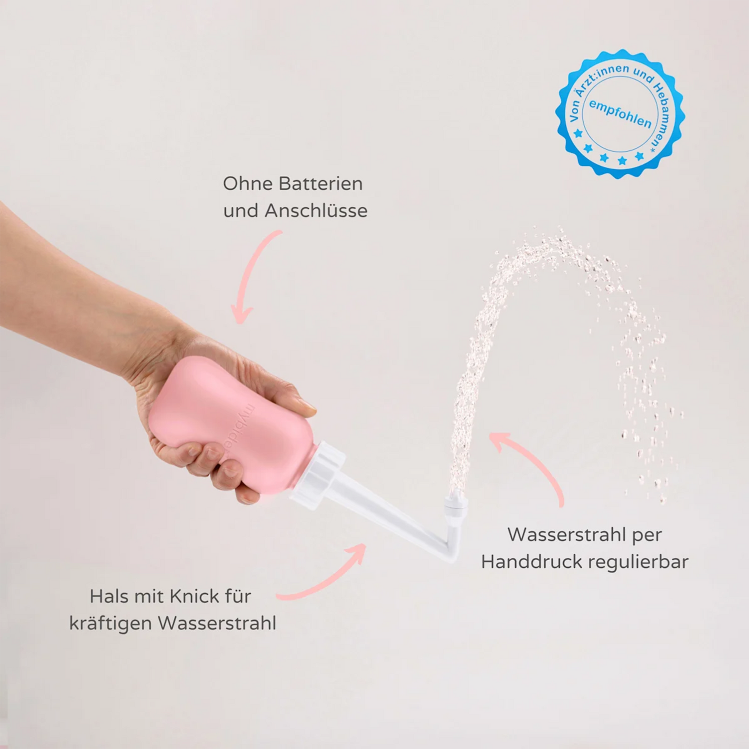 Portable Bidet Bottle Rosé – mybidet – Intimate & Postpartum Hygiene with Travel Bag (1 pc)